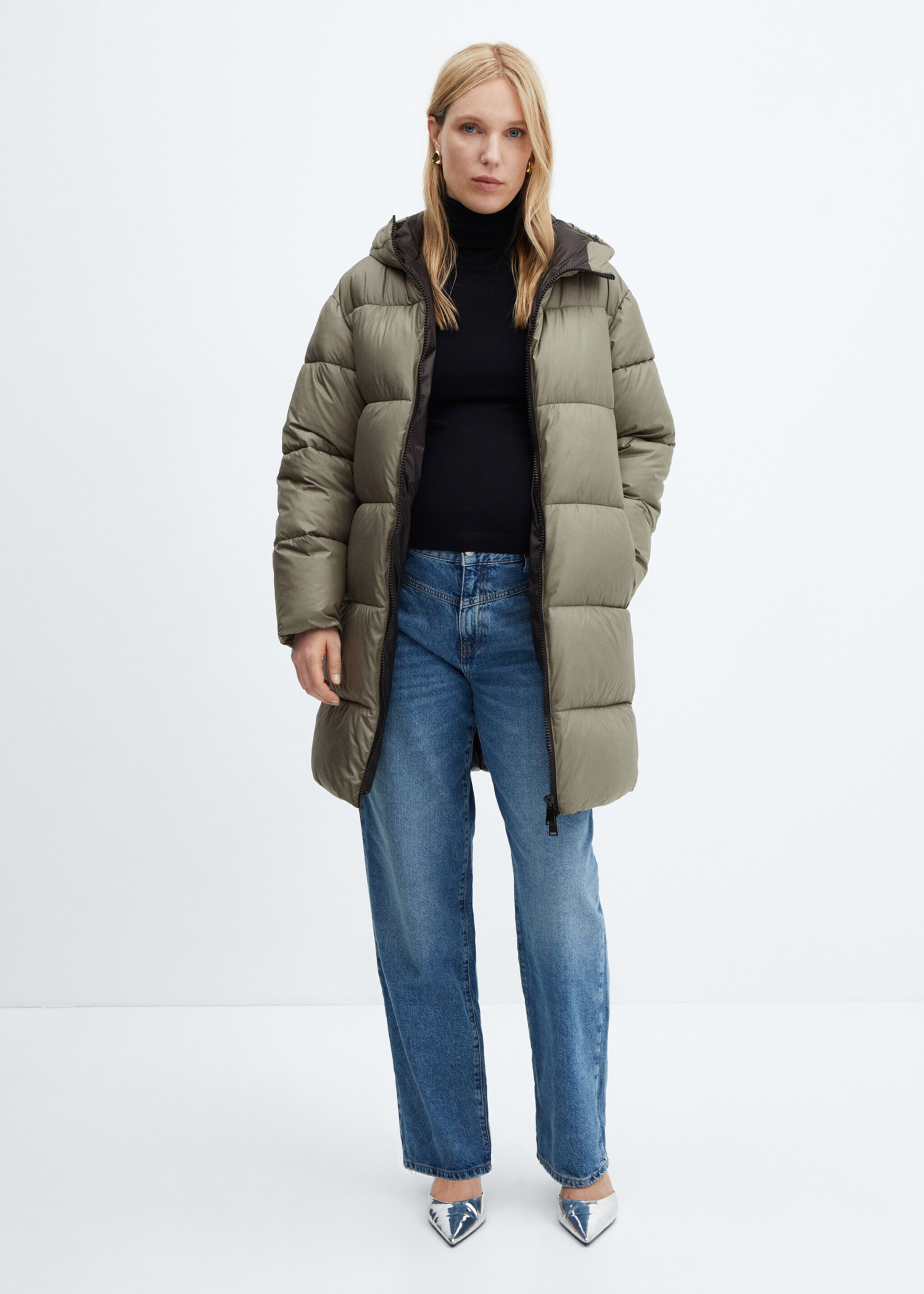 Anorak porteo acolchado con capucha - Plano general