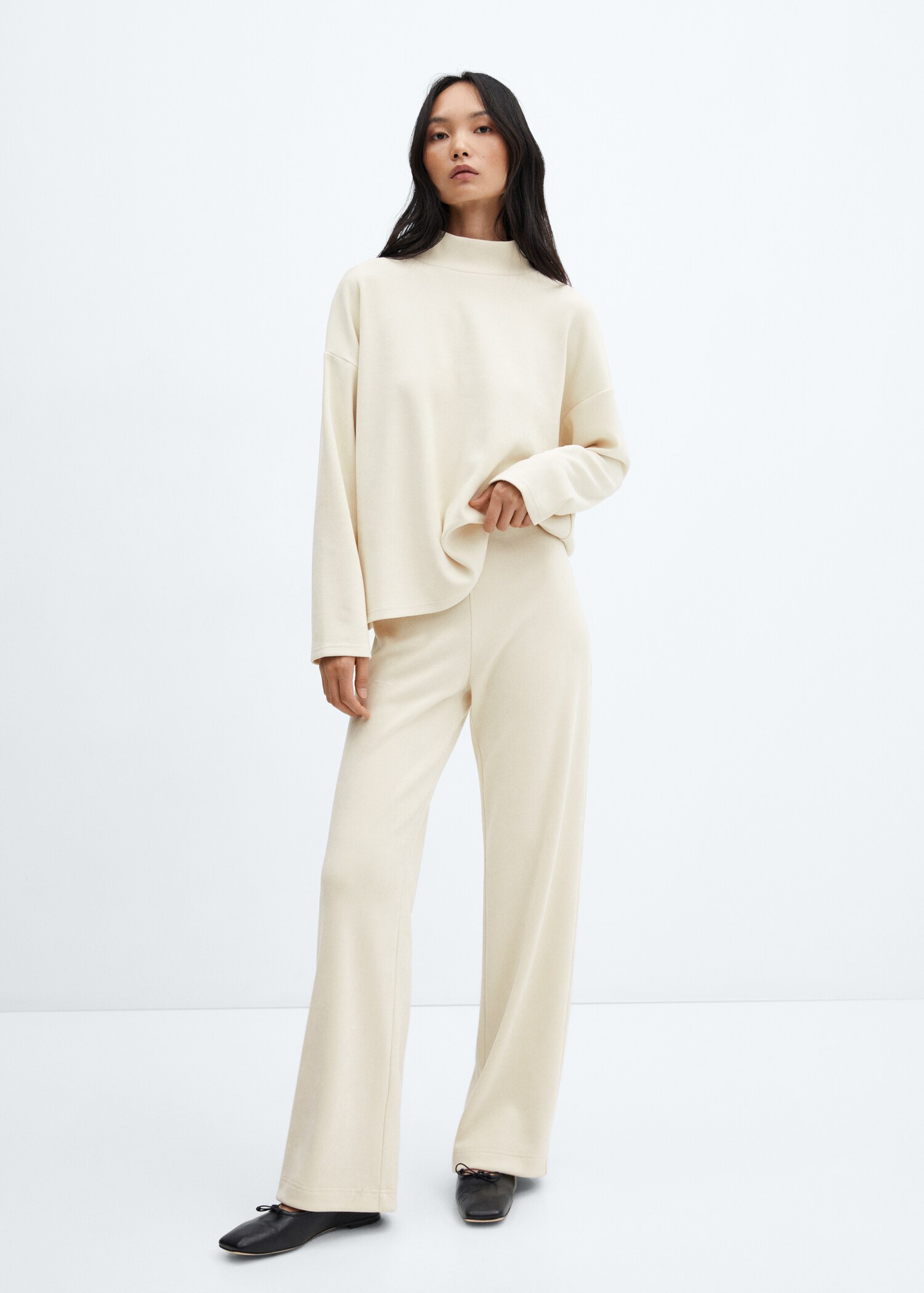 Corduroy trousers with elastic waist - General plane