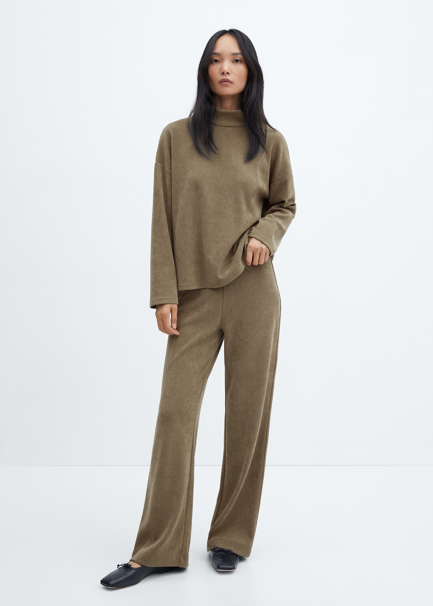Corduroy trousers with elastic waist - General plane