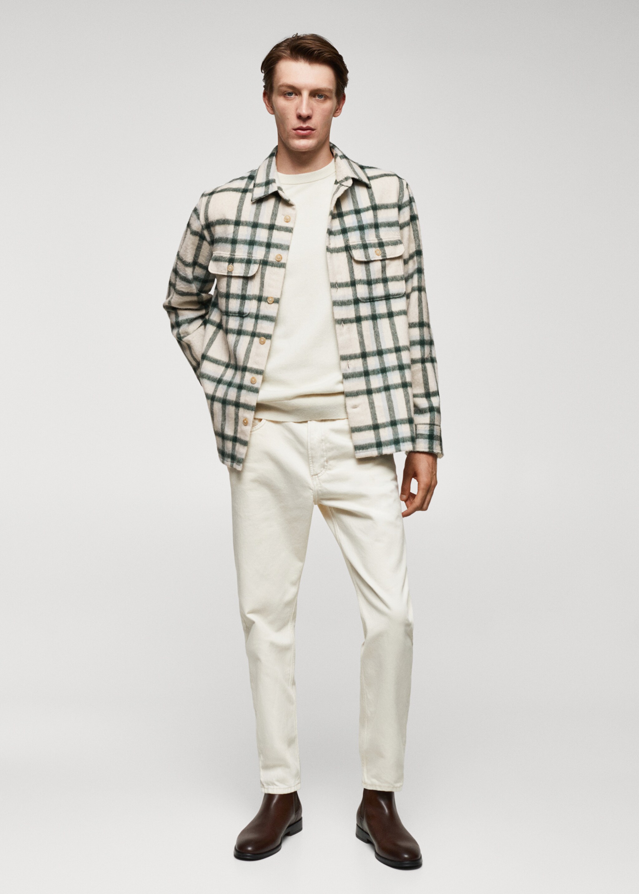 Sobrecamisa lana cuadros - Plano general
