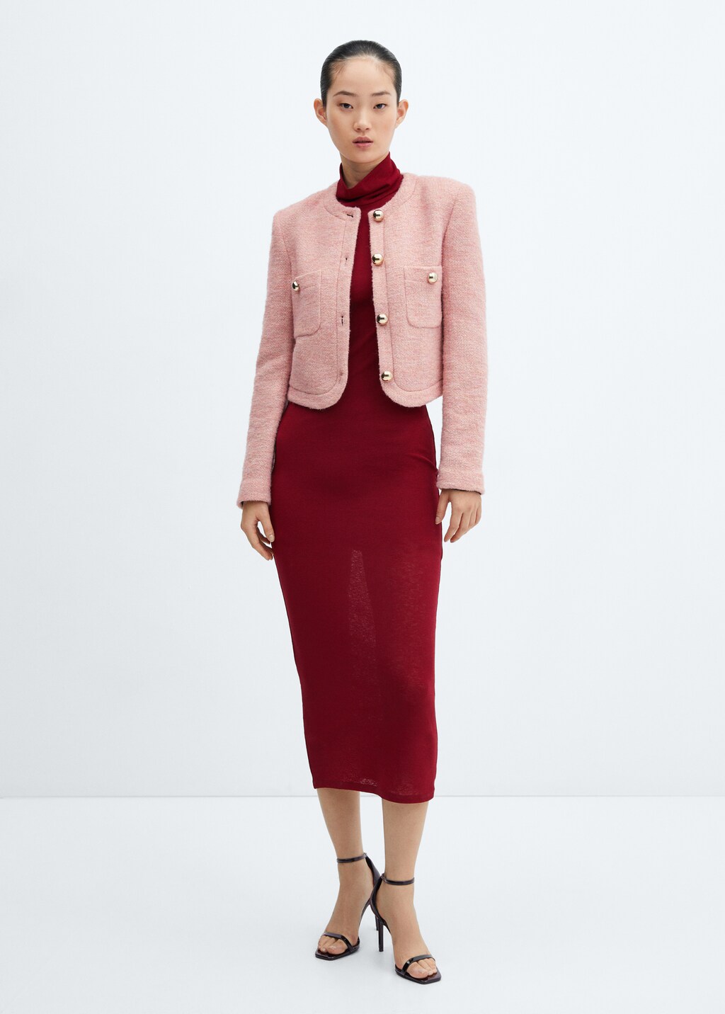 Knitted buttoned jacket - Women | MANGO OUTLET USA