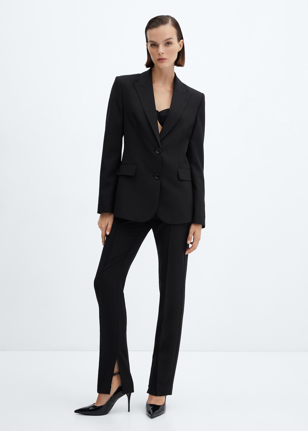 Dress pants with side slits sale