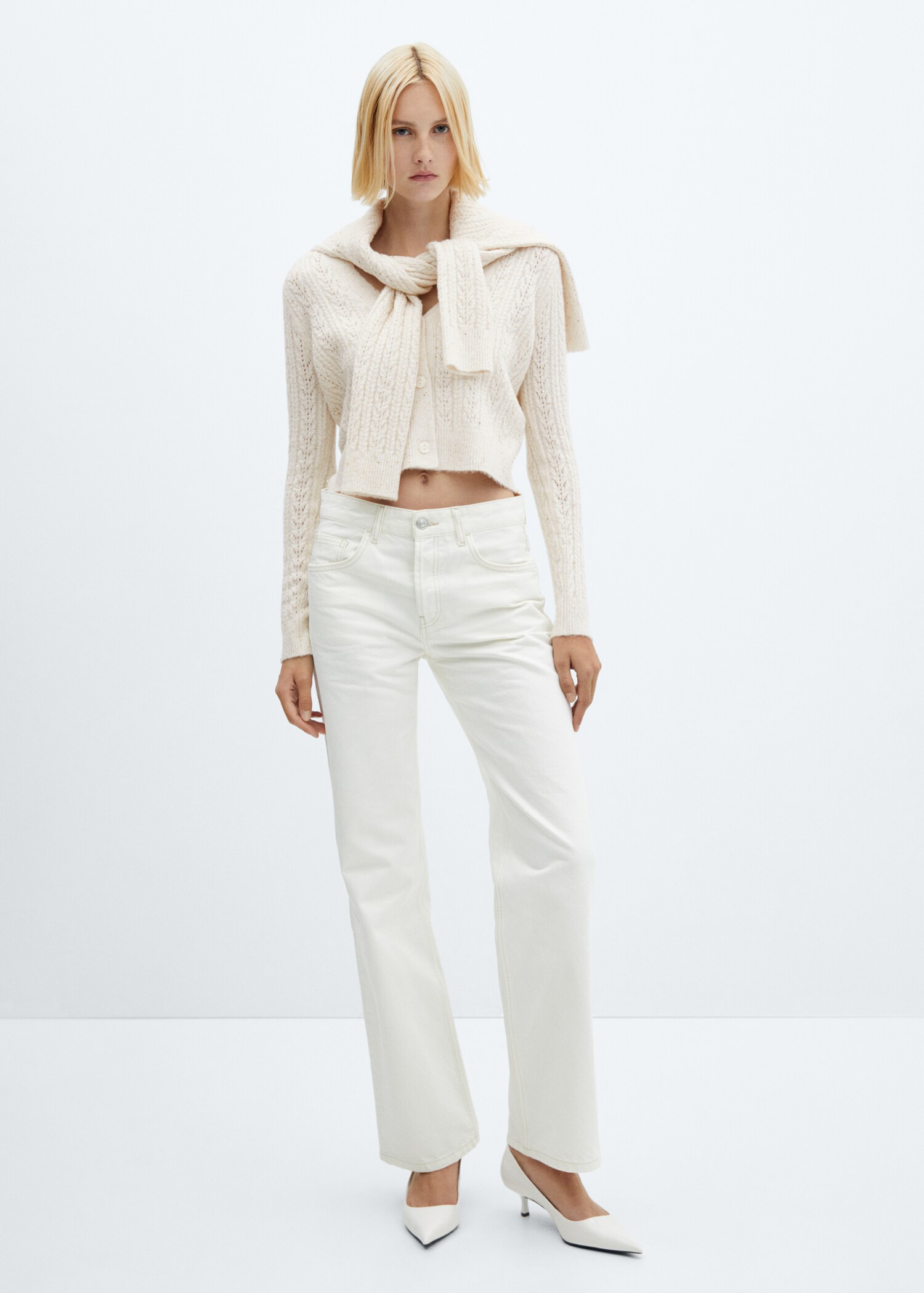 Paillettes knit cardigan - General plane