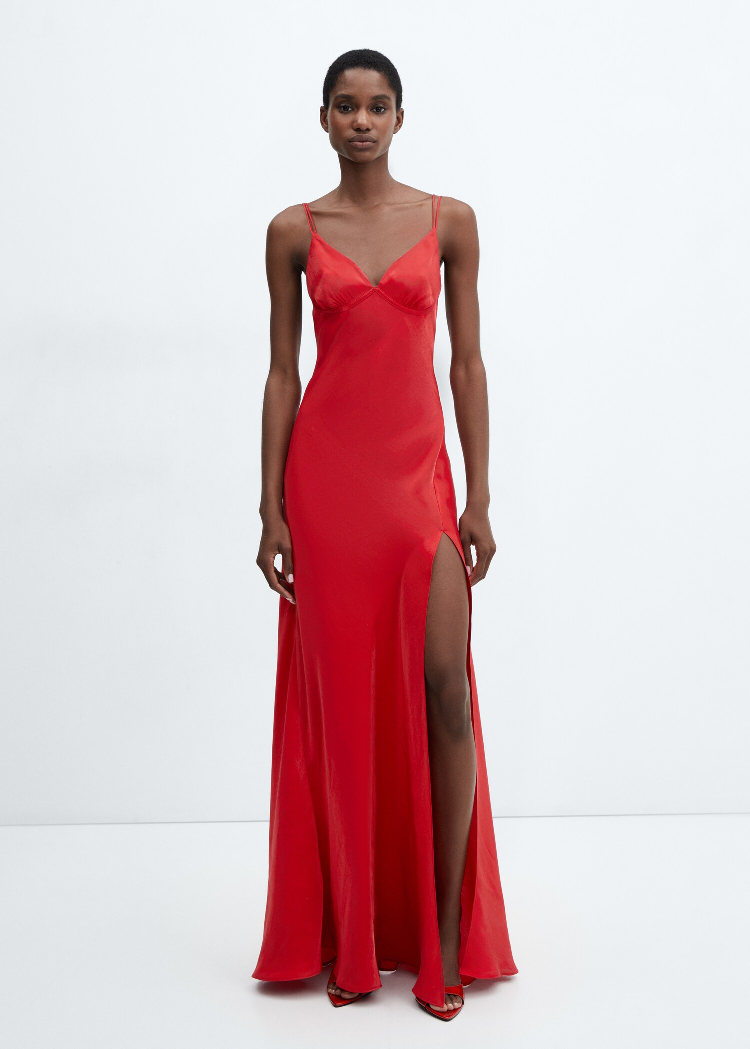 Vestido lencero satinado - Plano general