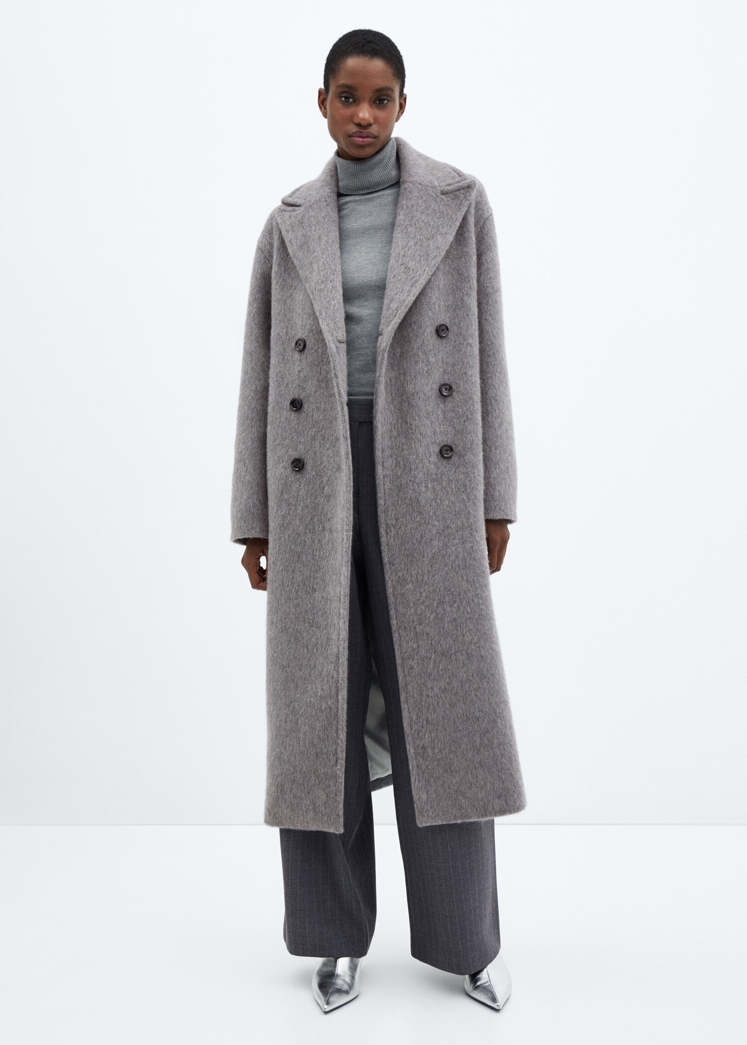Double-breasted wool coat - General plane