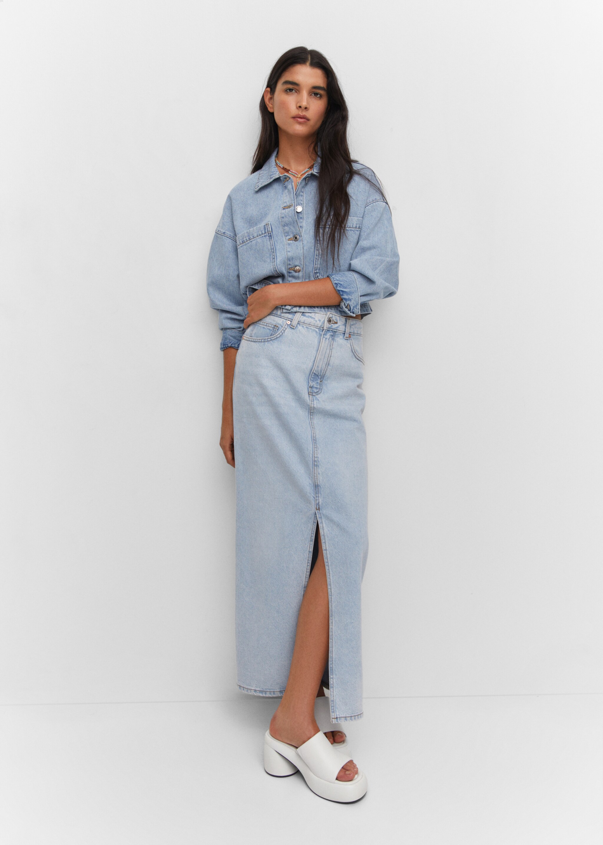 Leather block-heel sandals - General plane, White. Ref: 57093253-00.