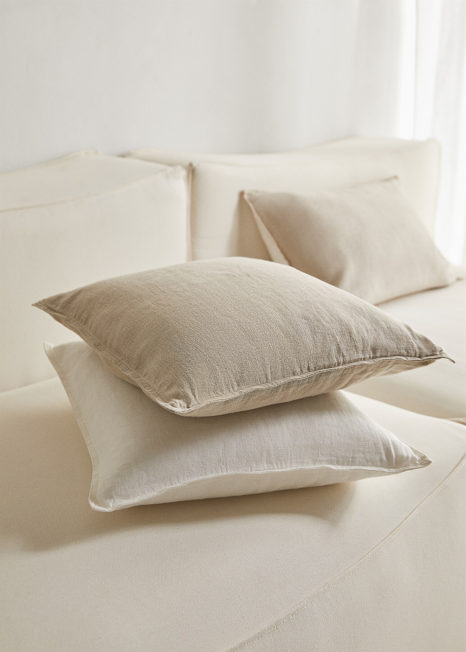 100% linen plain cushion case 45x45cm - General plane