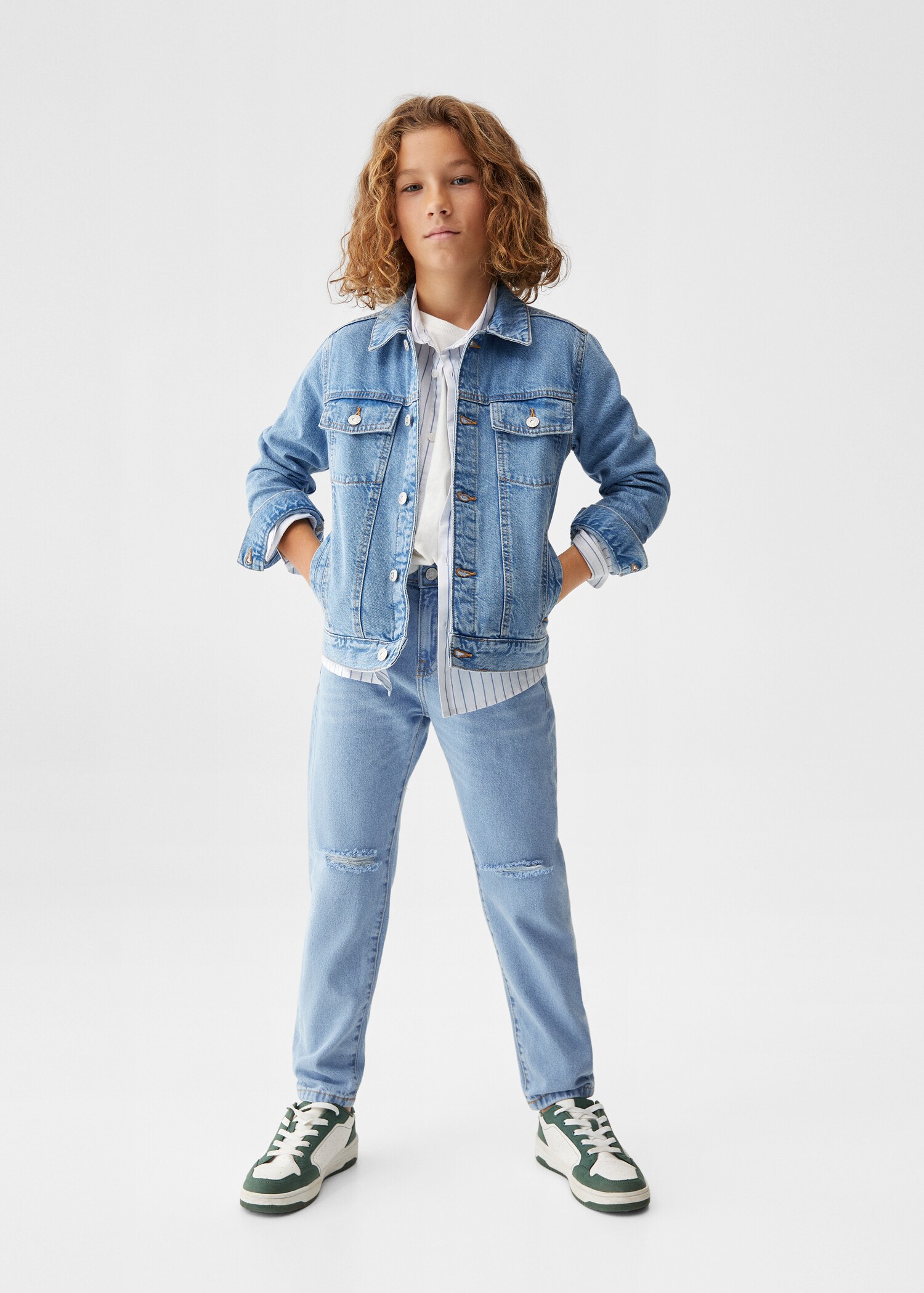 Pocketed denim jacket - General plane