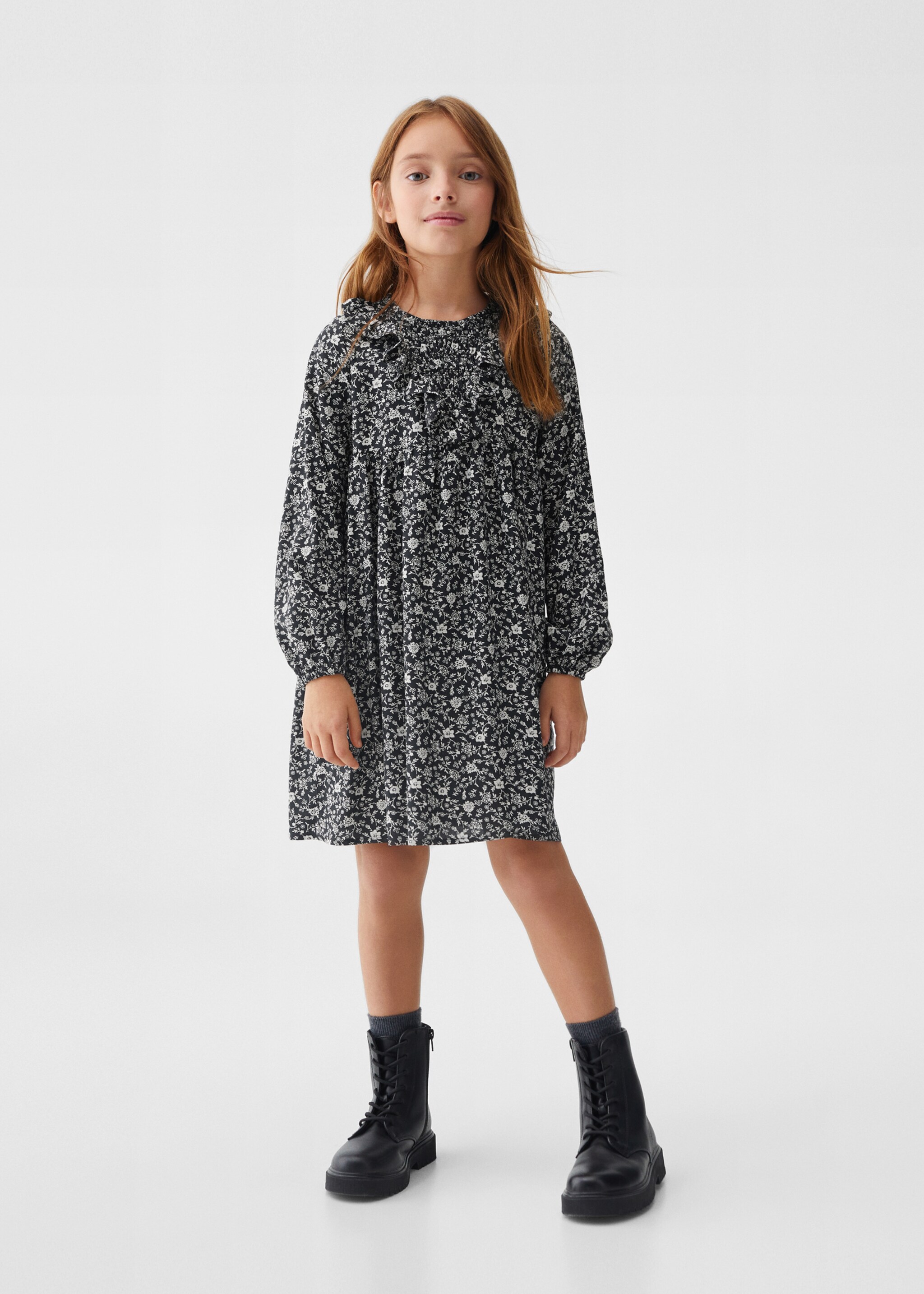 Ruffled printed dress - General plane
