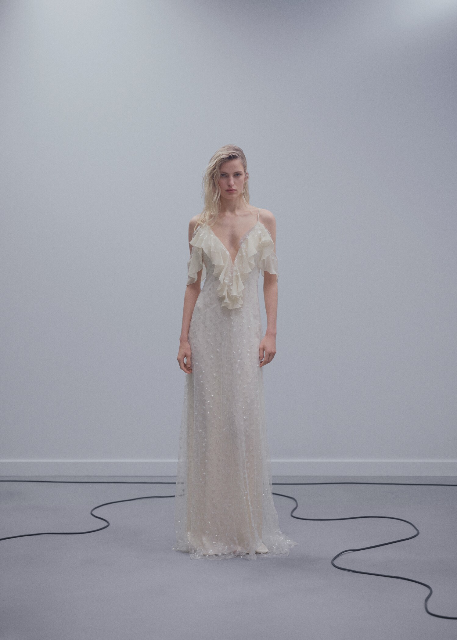 Ruffled chiffon dress - General plane