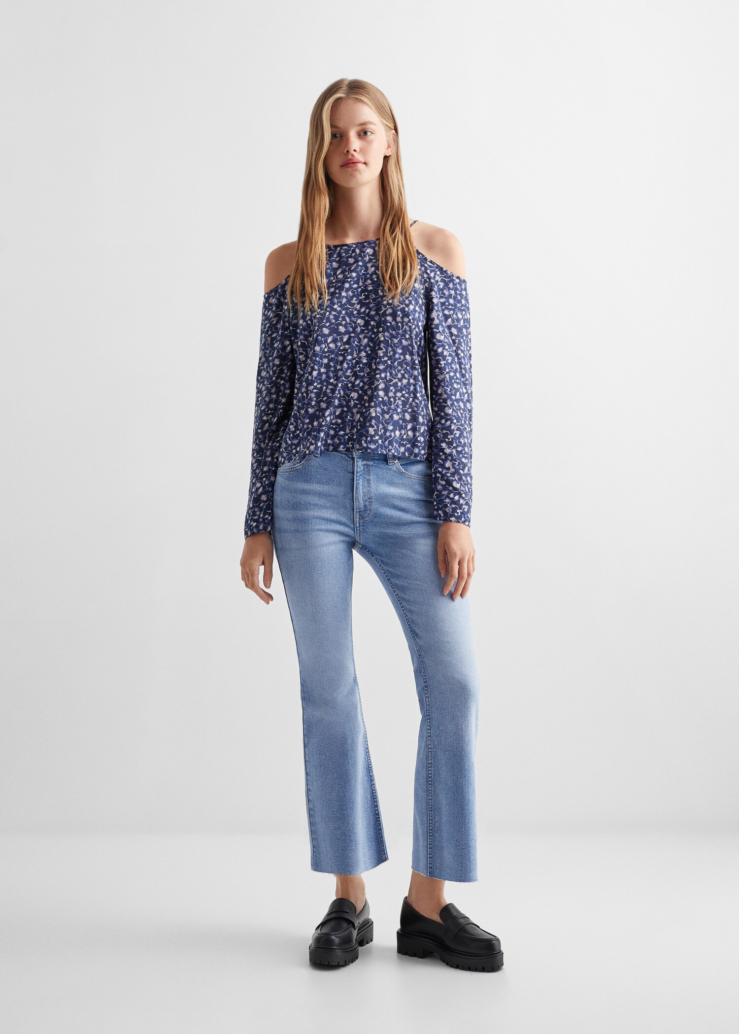 Blouse met print - Overzichtstekening