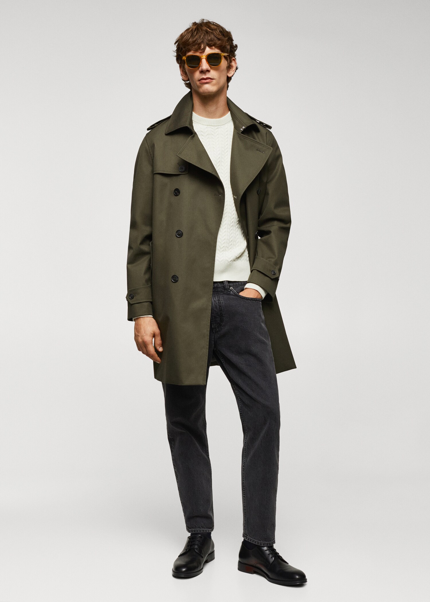 Waterafstotende klassieke trenchcoat - Overzichtstekening