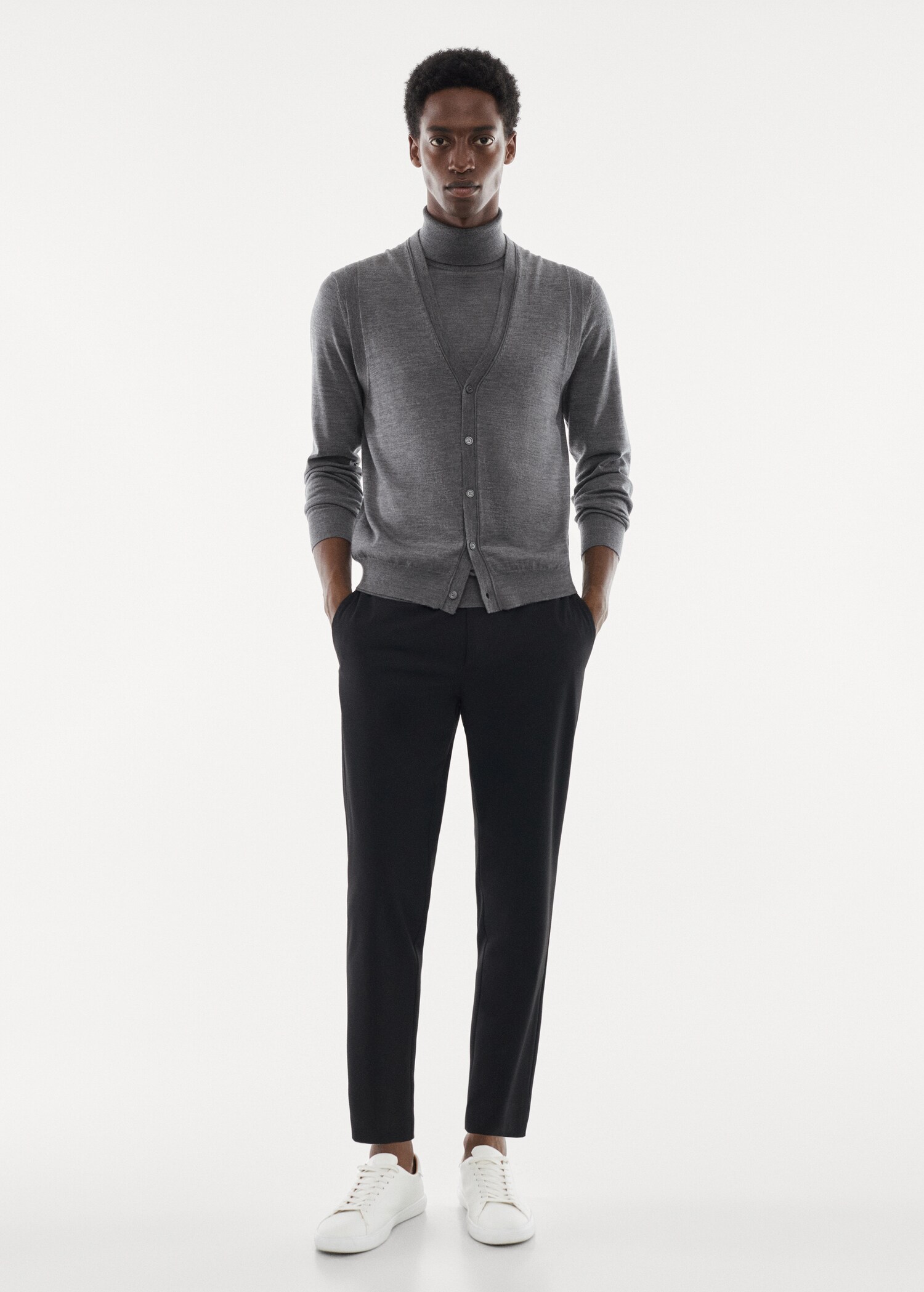 100% merino wool gilet - General plane