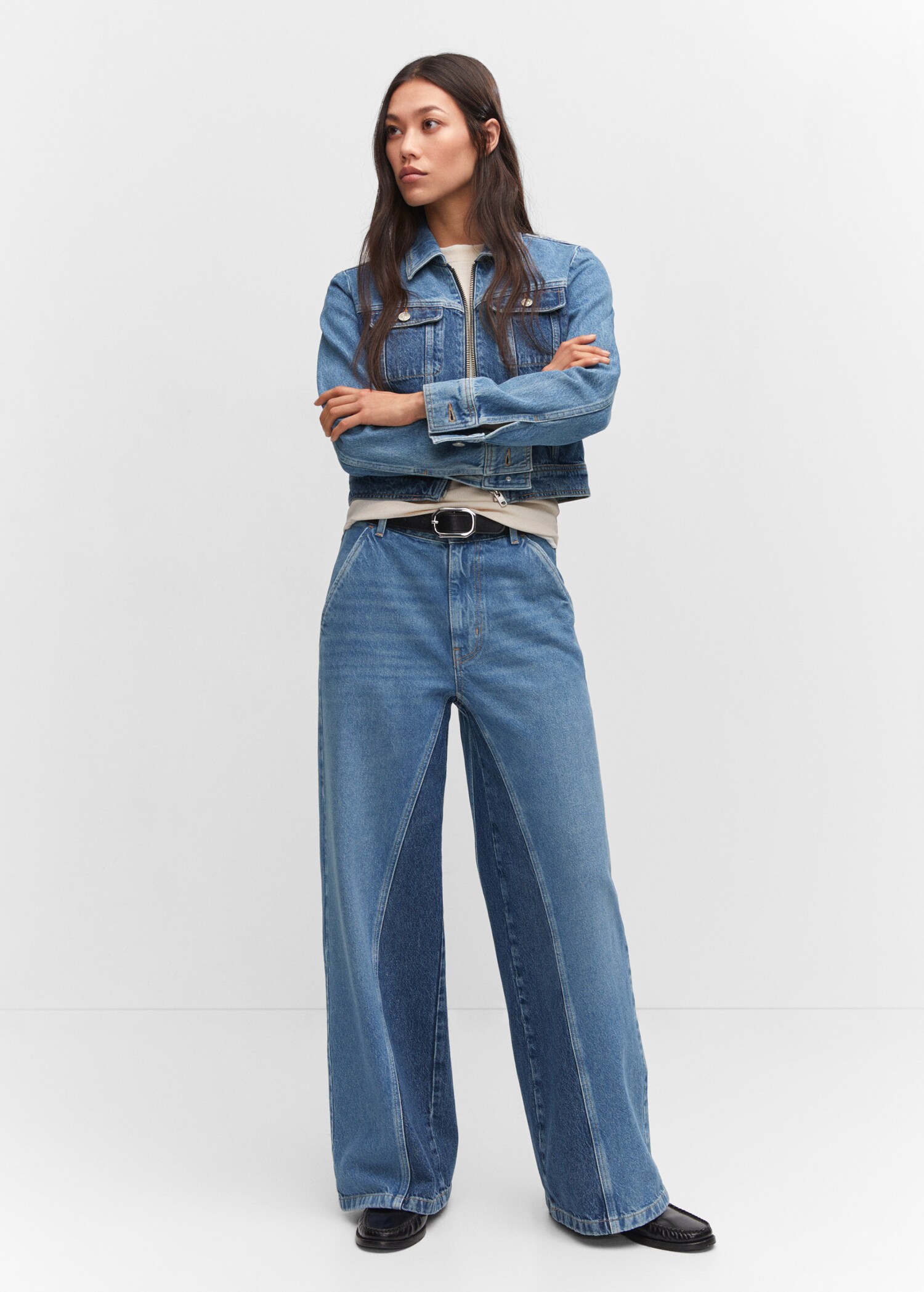 Two-tone wideleg jeans - General plane