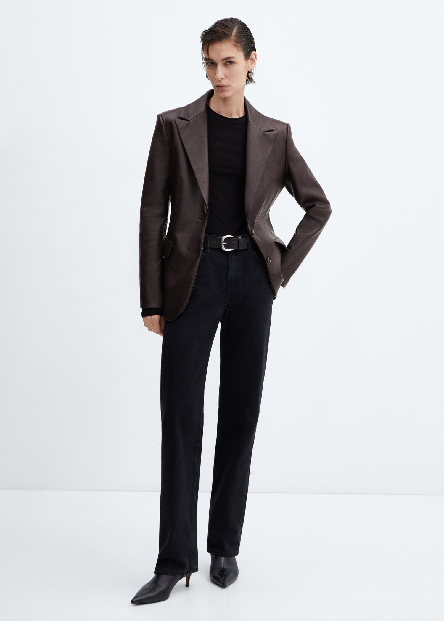 Blazer mit Leder-Effekt - Allgemeine Ansicht