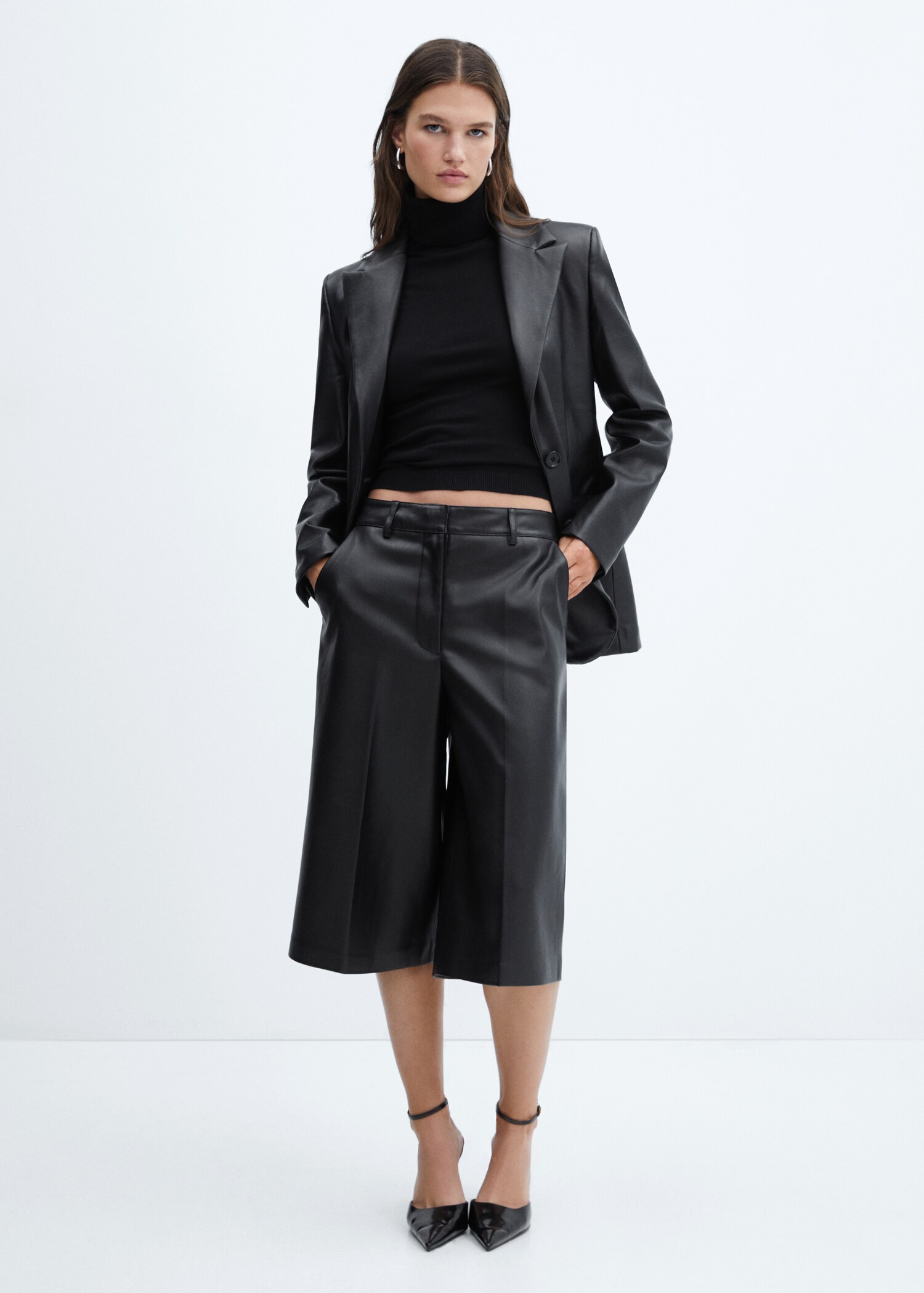 Blazer mit Leder-Effekt - Allgemeine Ansicht