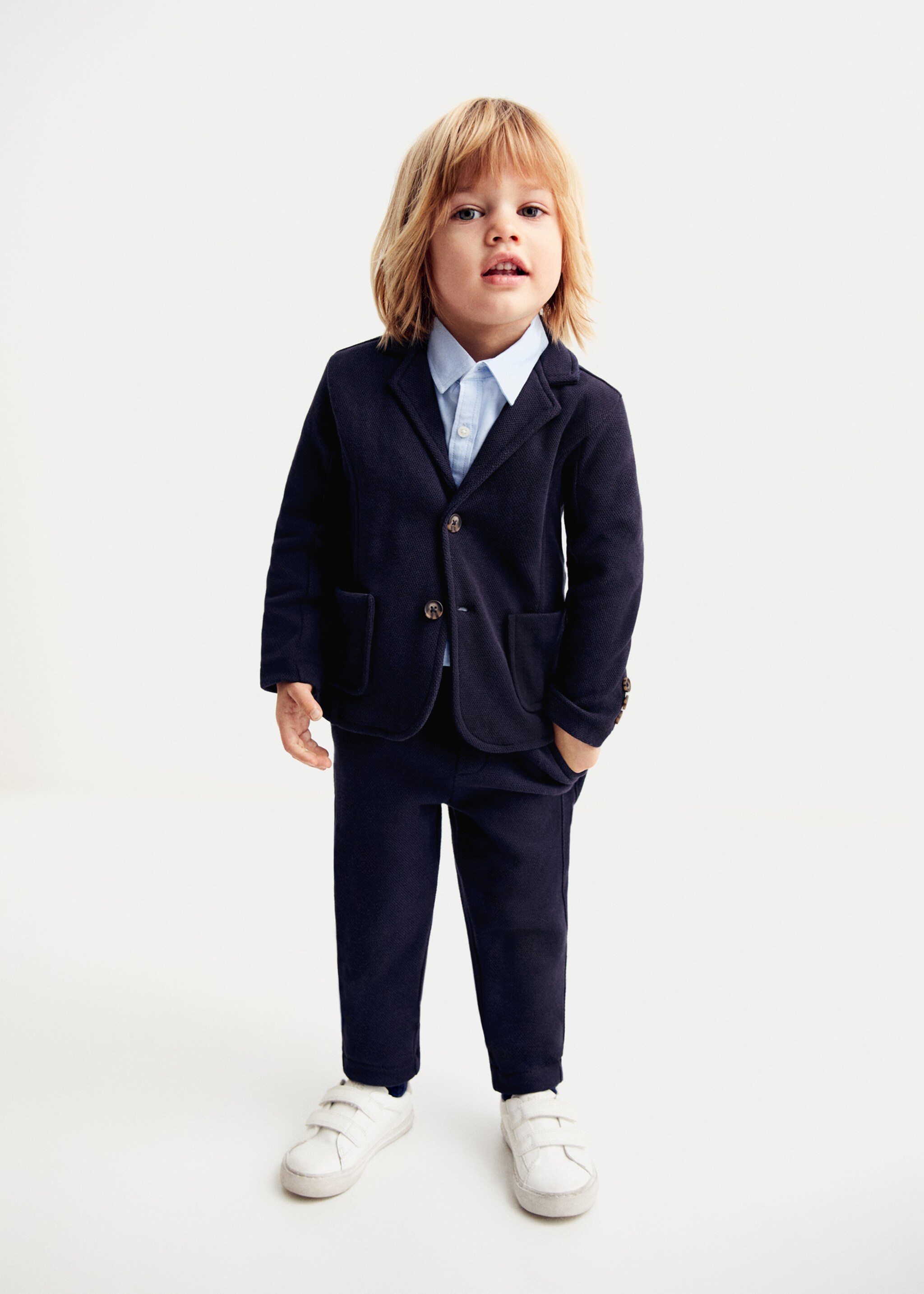 Texturierte Slim Fit Anzughose - Allgemeine Ansicht