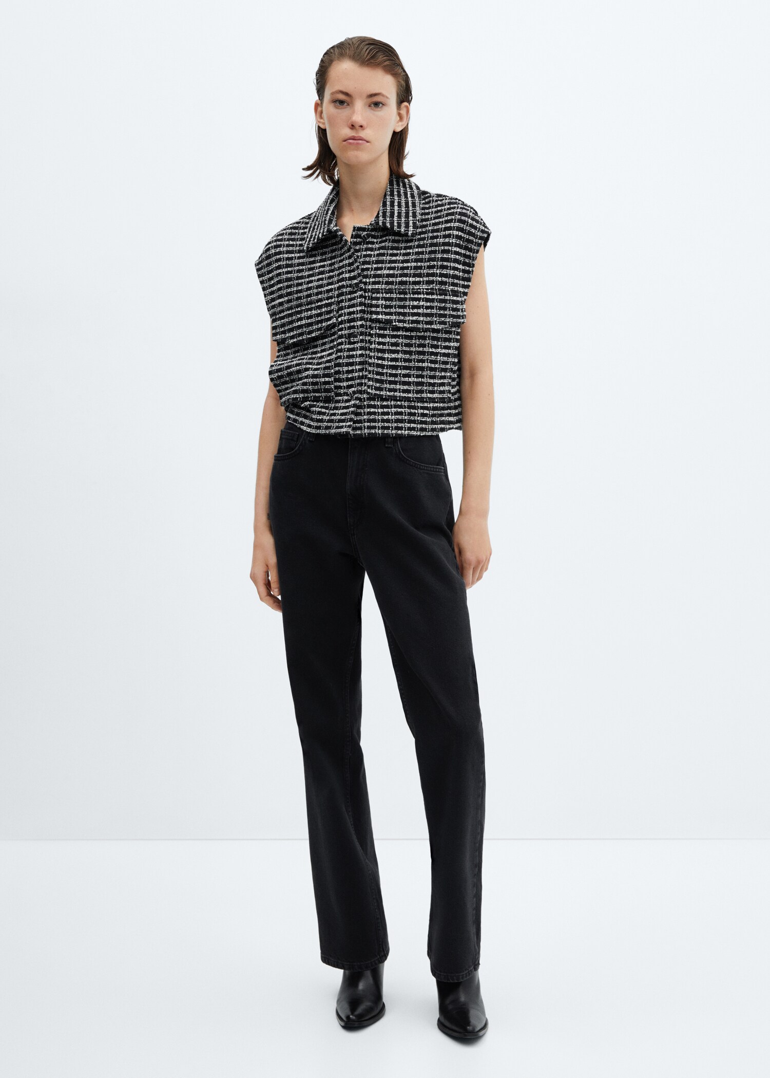 Chaleco tweed oversize - Plano general