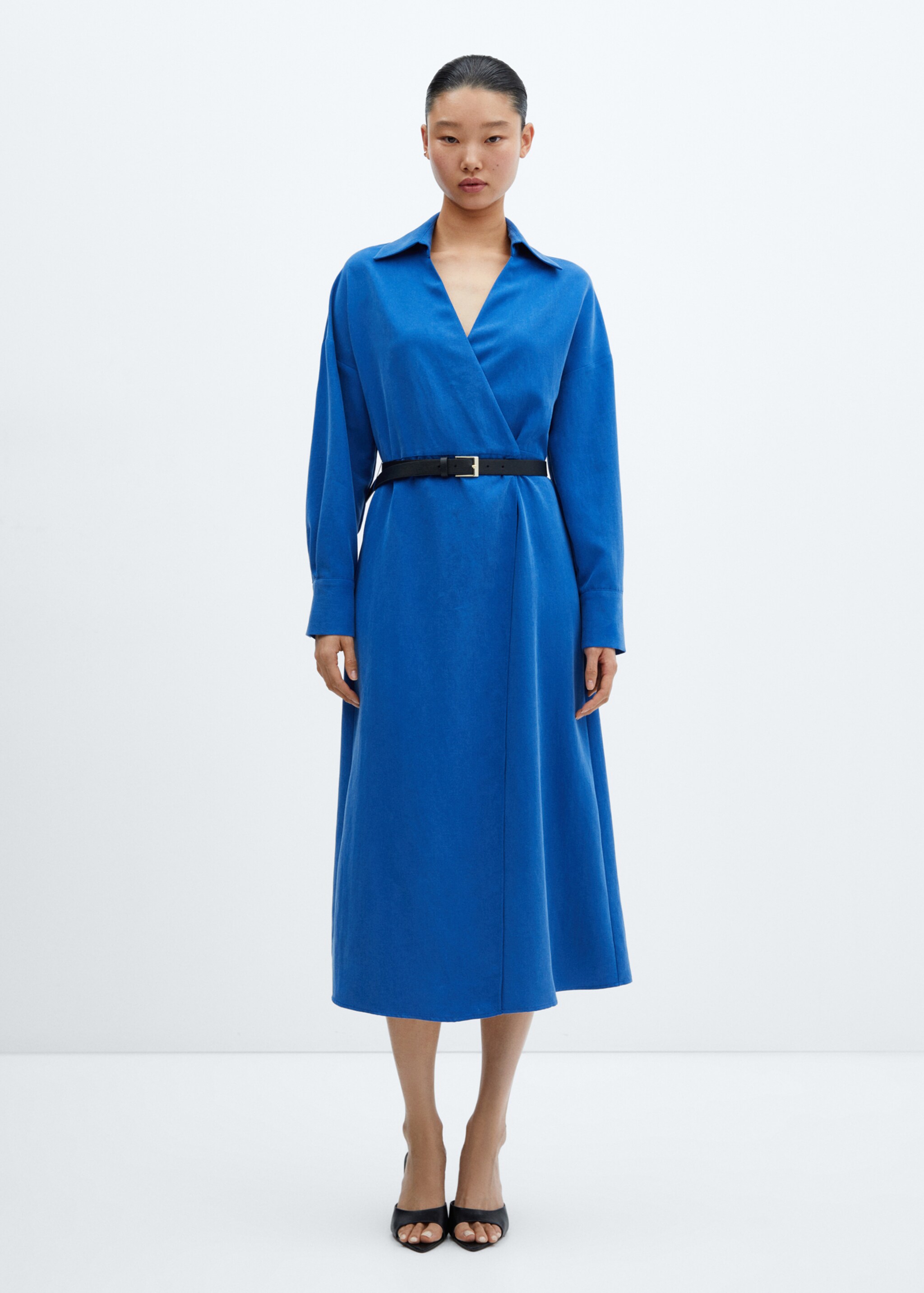 Belt shirt dress - General plane, Blue. Ref: 57095811-00.