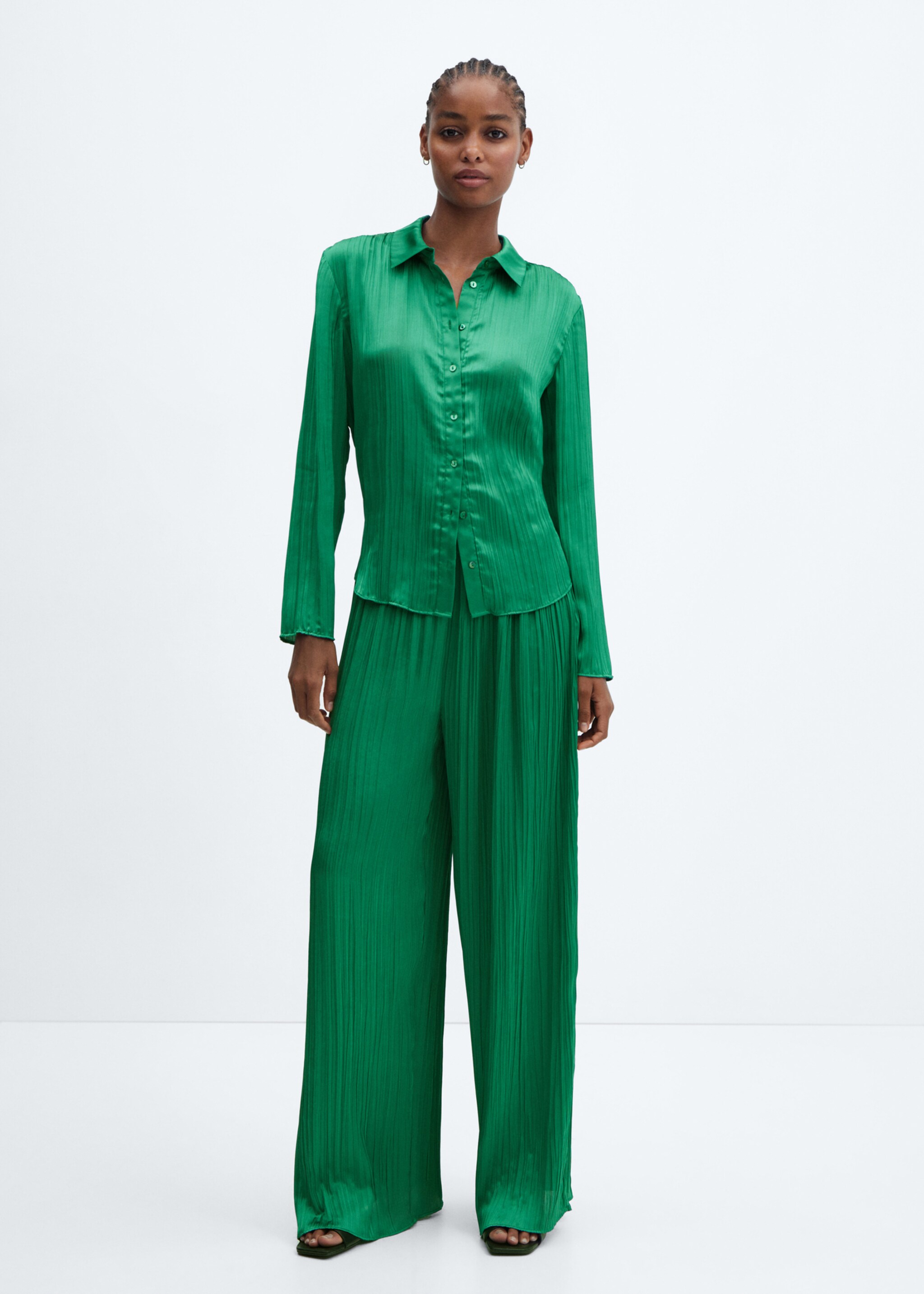 Satin pleated shirt - General plane