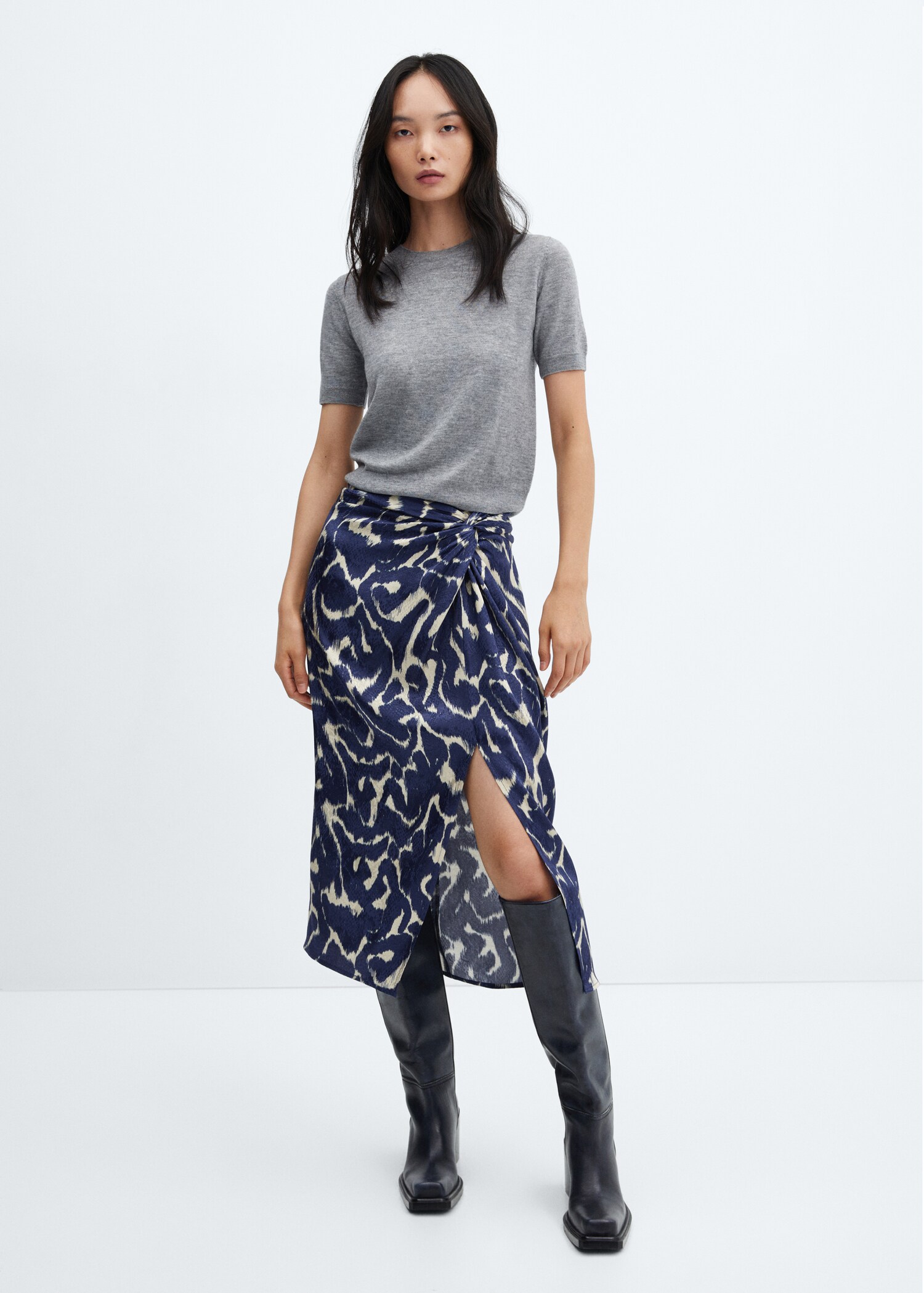 Knot printed skirt - General plane