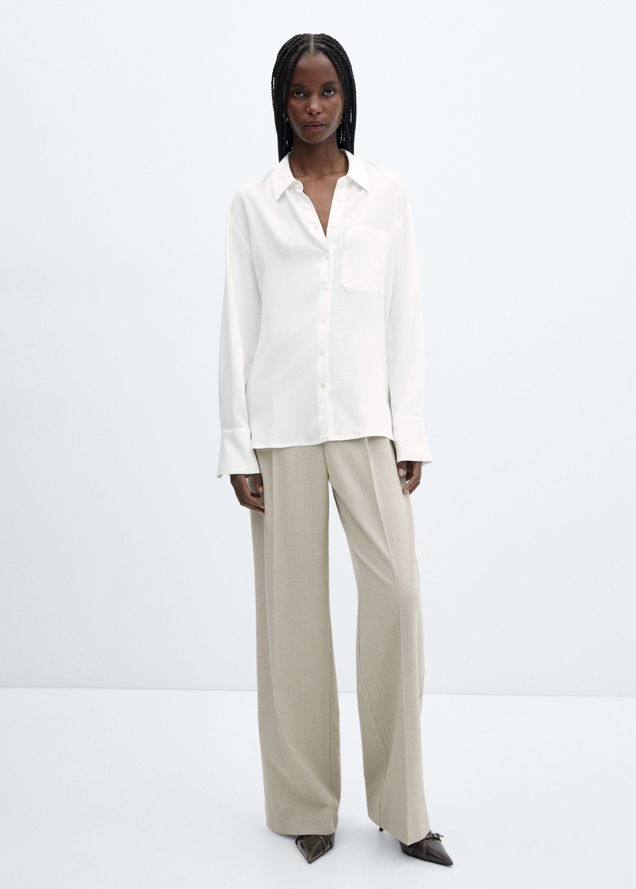 Blusa Blanca Camisas Y Camisetas Mango Camisa Lino Camisetas