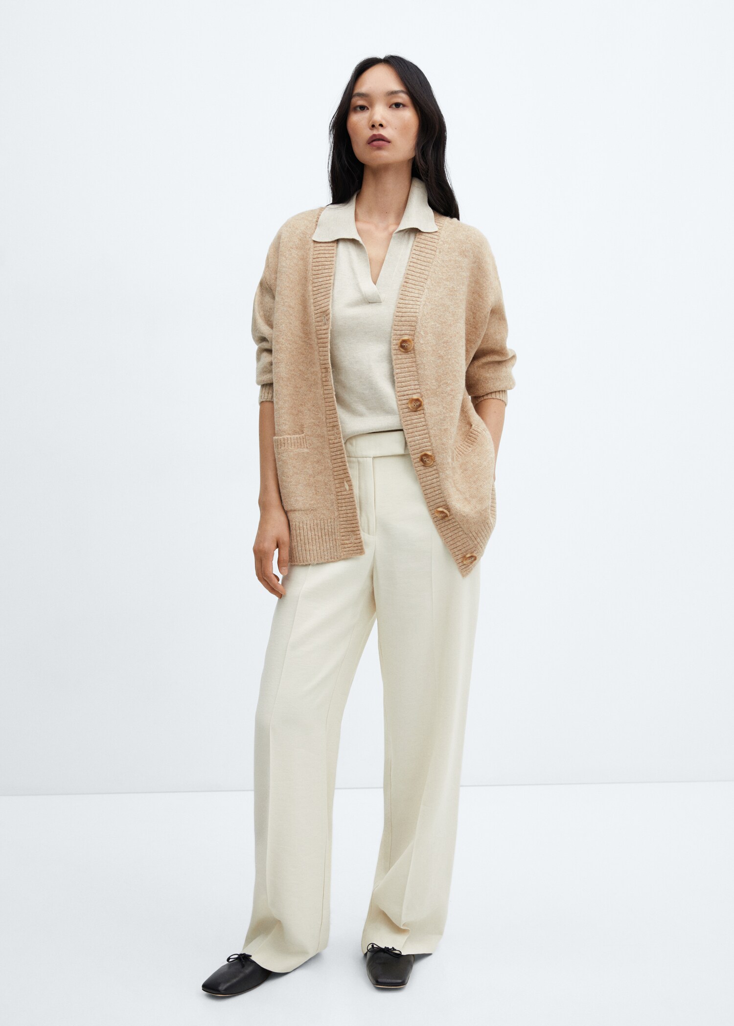 Oversized Cardigan mit Knöpfen - Allgemeine Ansicht