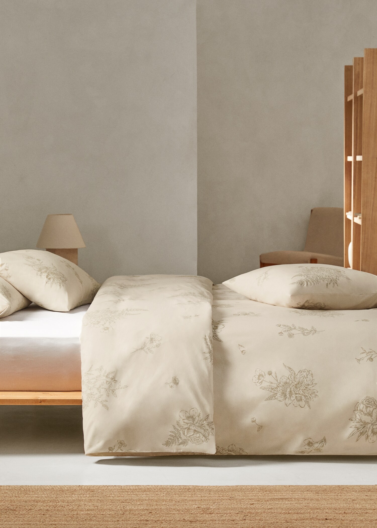 Floral-print duvet cover for king bed - General plane