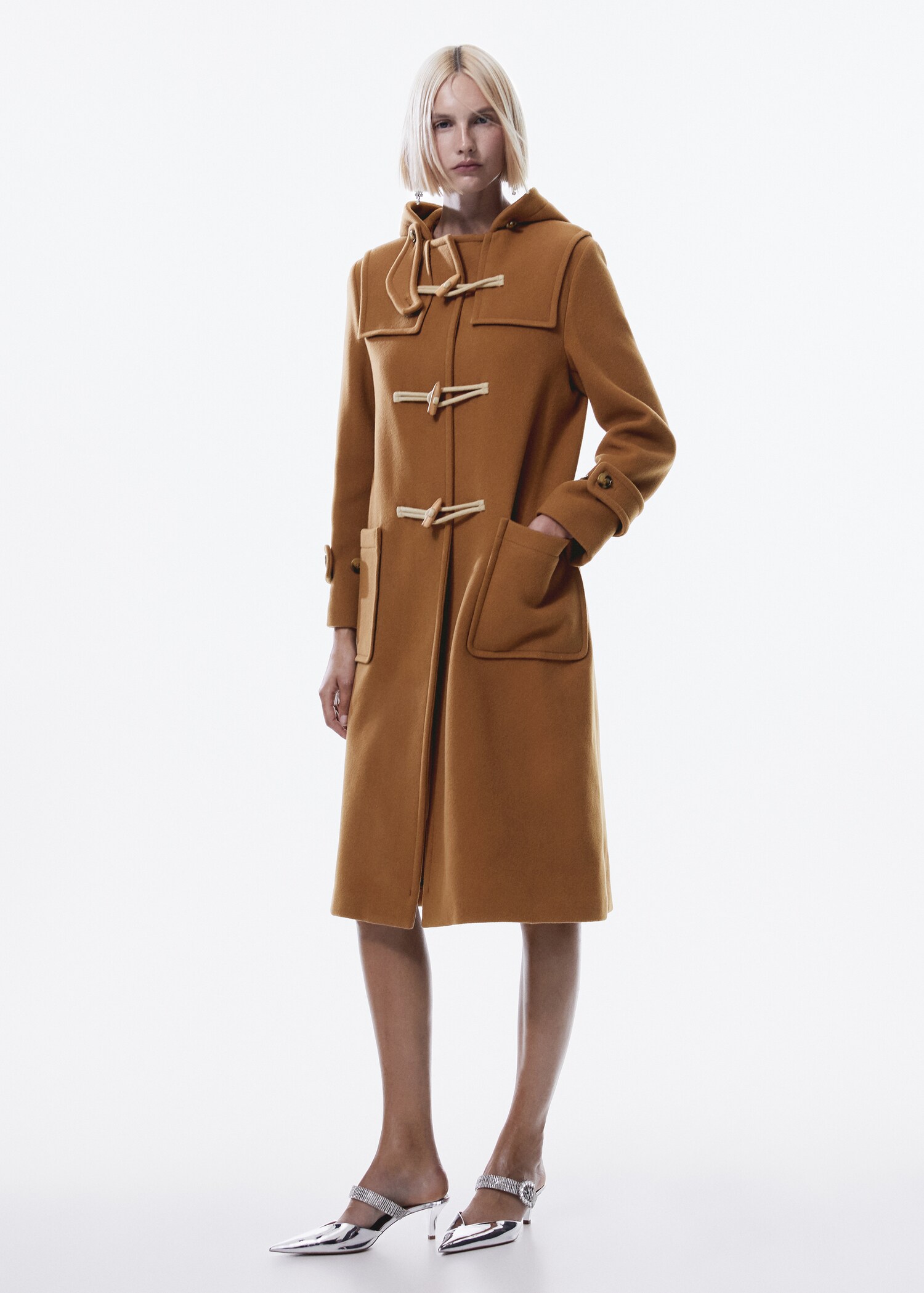 Vlněný kabát stylu duffle coat - Celkový náhled