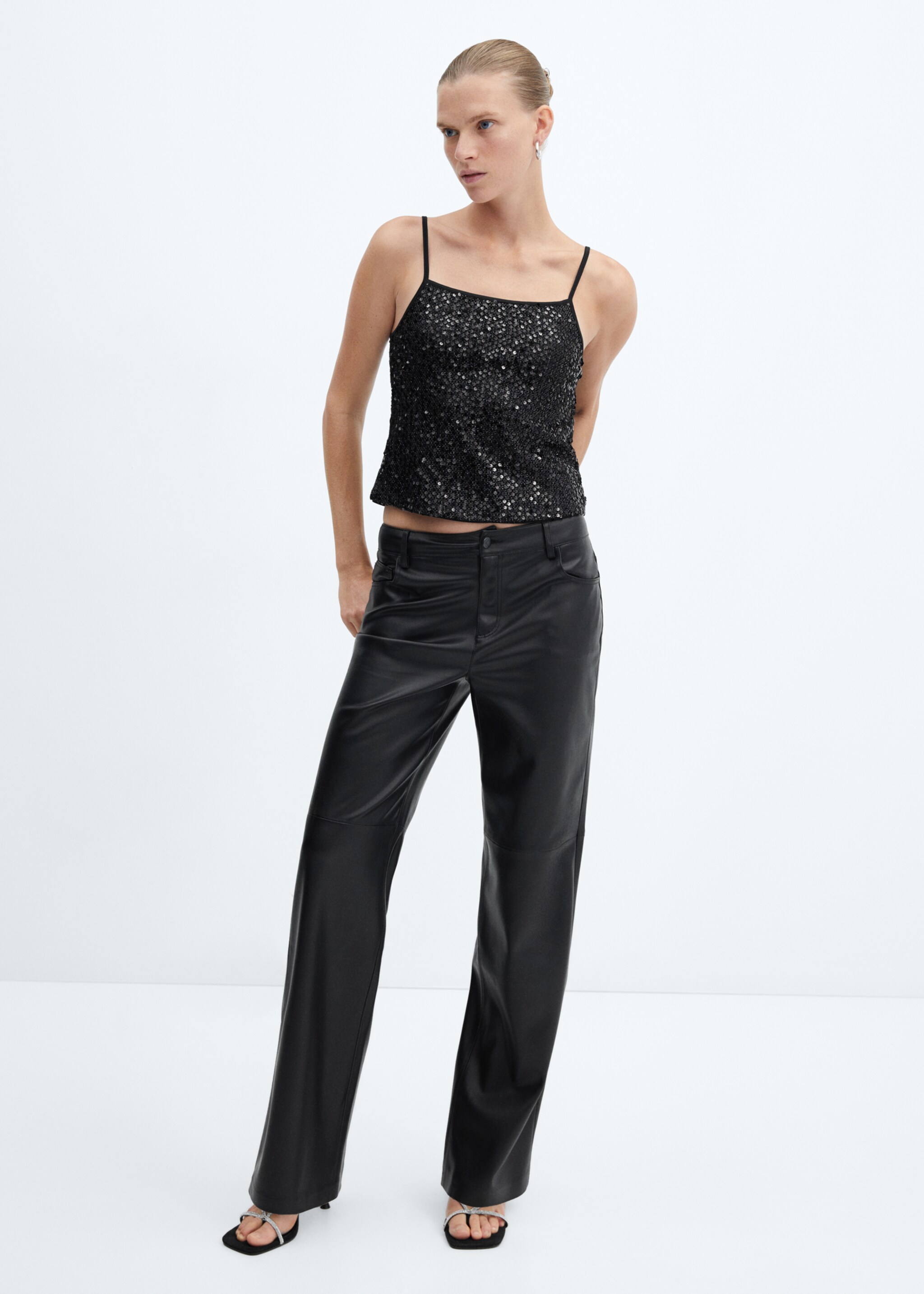 Top sequins fines bretelles - Plan général