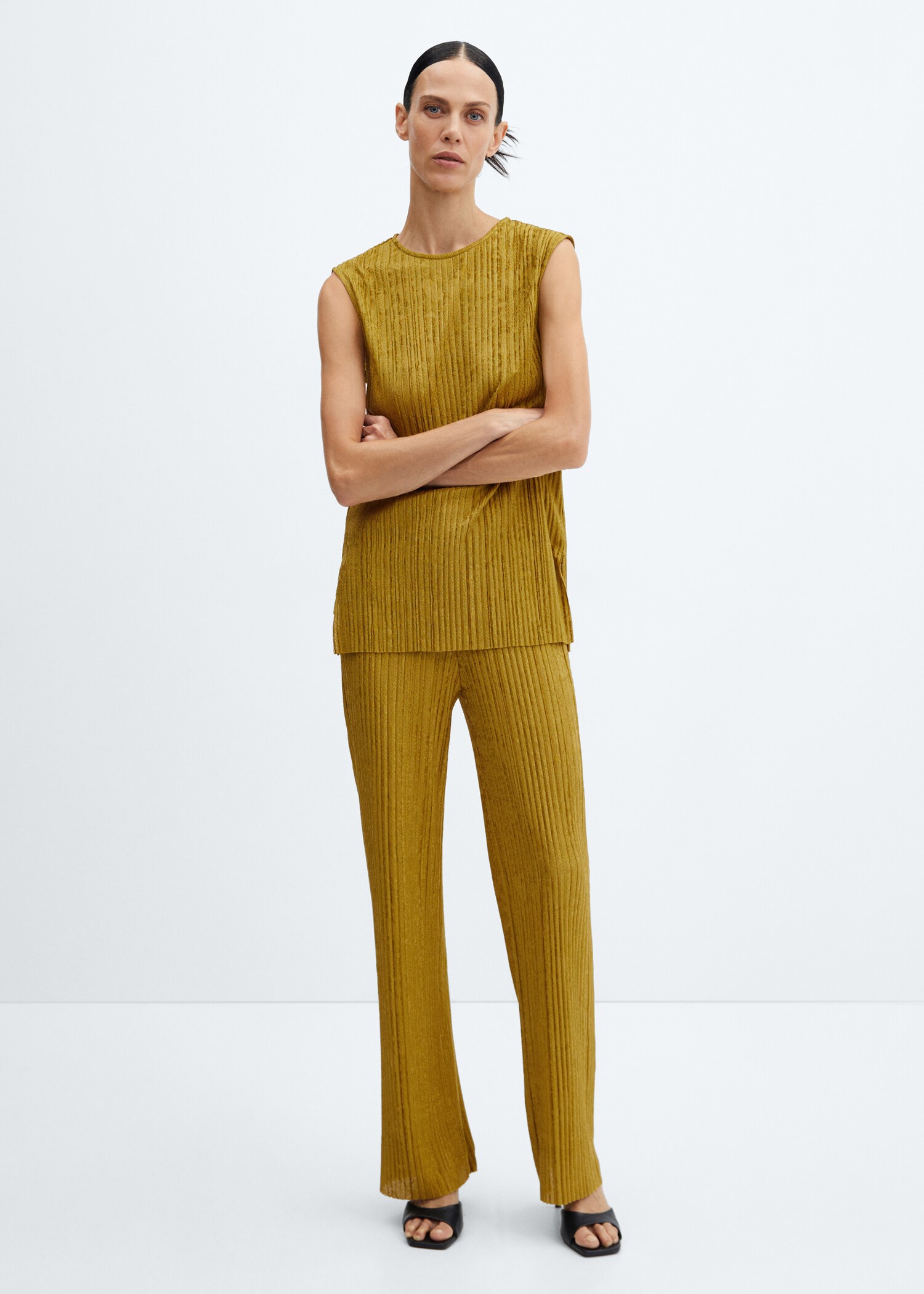 Pleated straight trousers - General plane