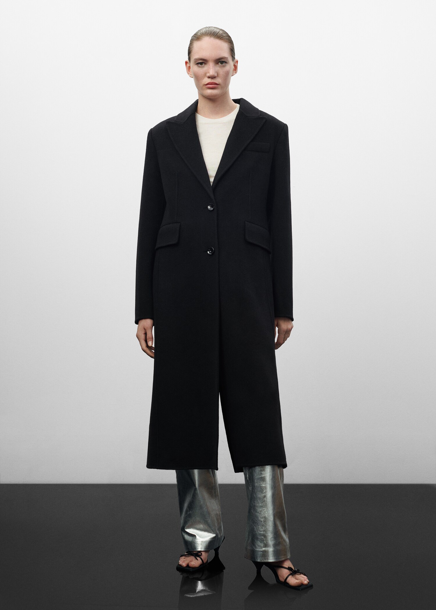Structured cashmere wool coat - General plane
