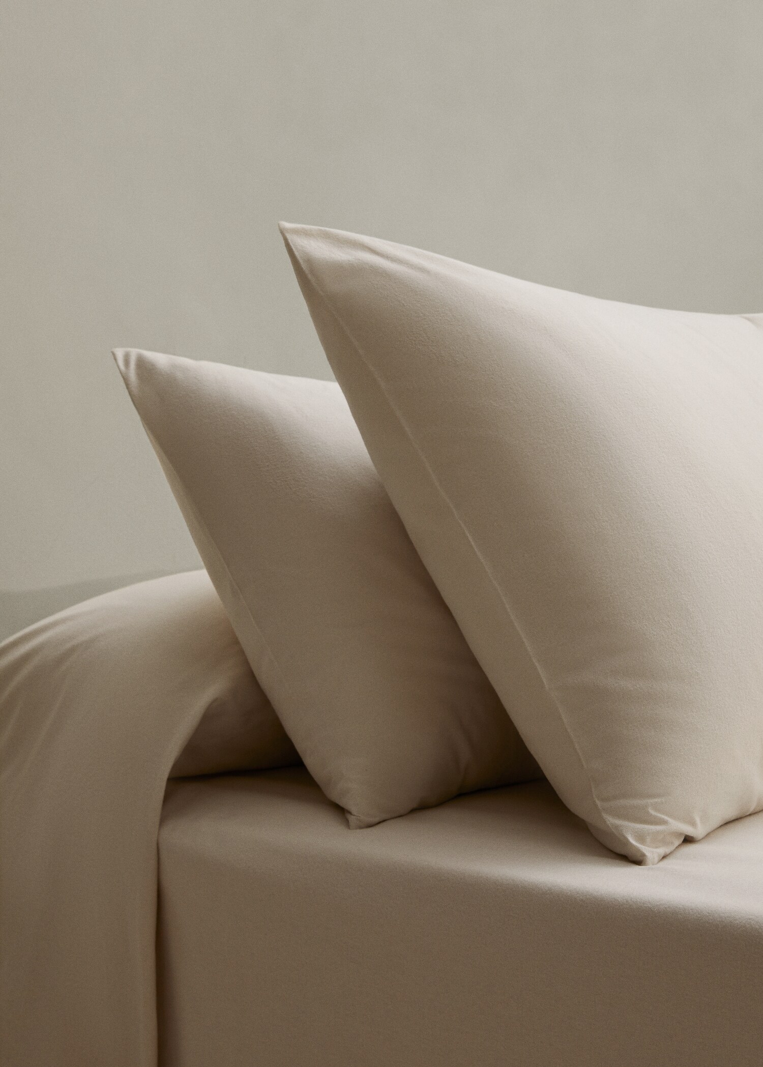 Plain flannel pillow case 60x60cm (Pack of 2) - General plane