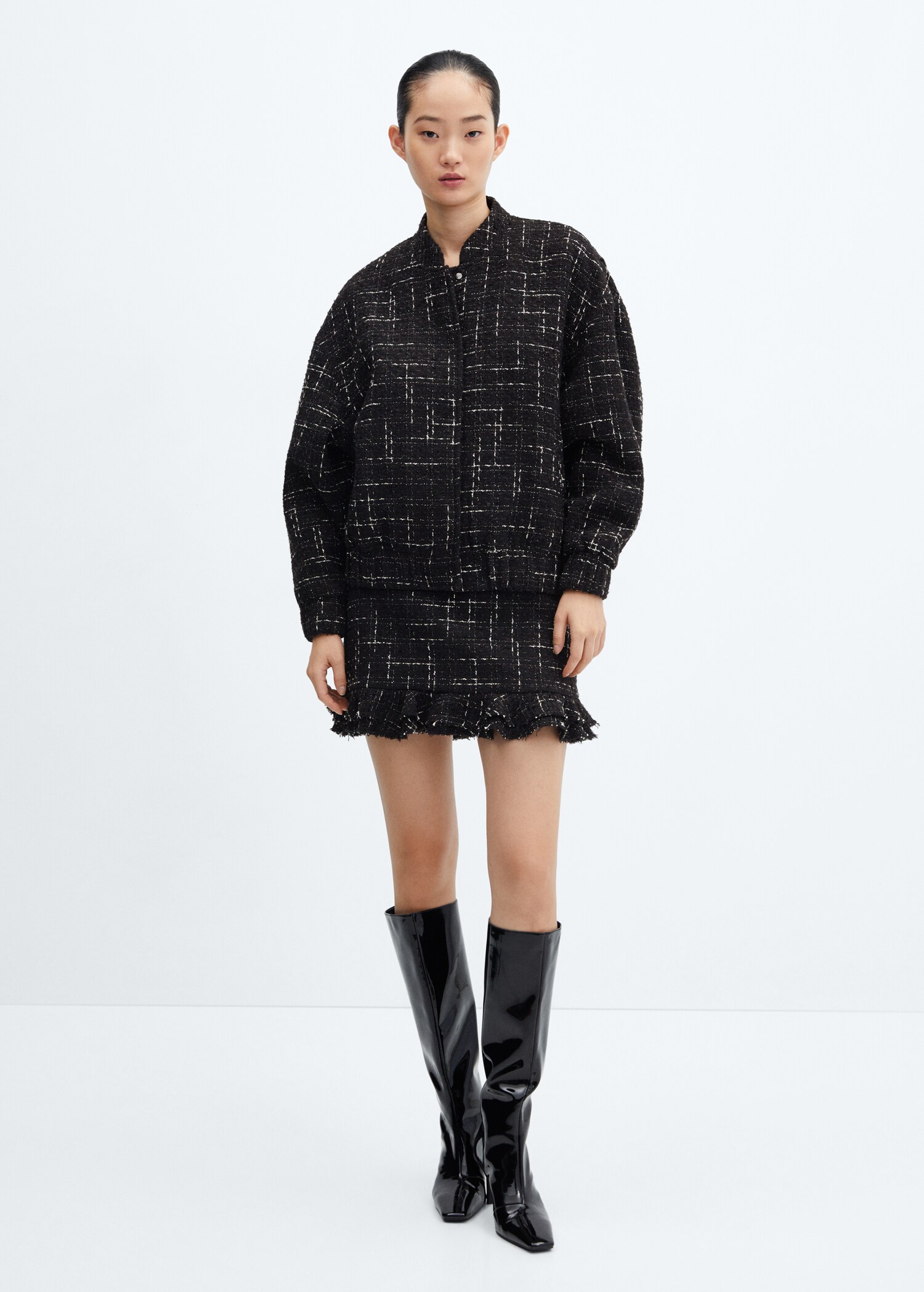 Ruffled tweed skirt - General plane