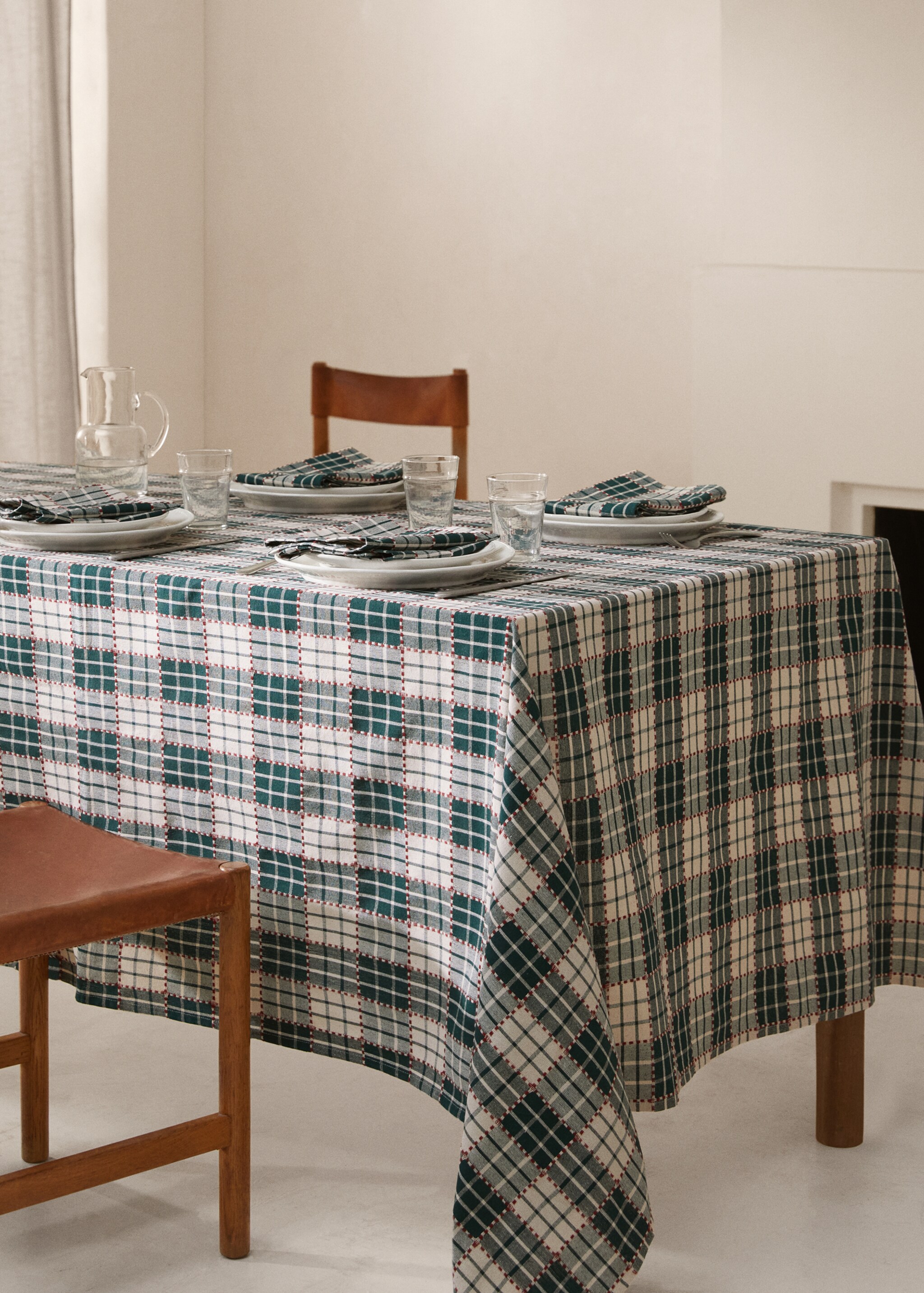 Rutete duk i 100 % bomulll 150x250 cm - Total bildeutsnitt