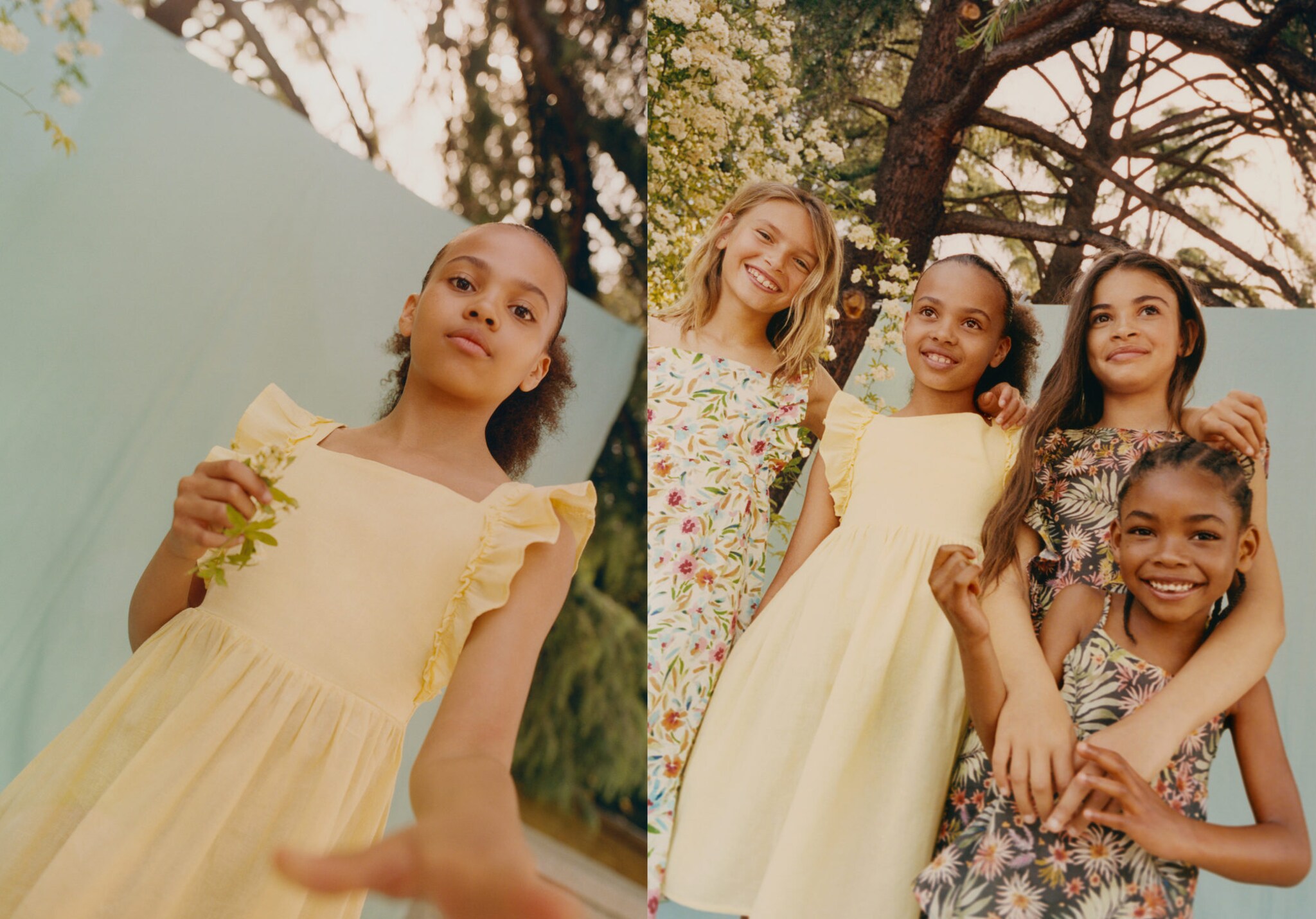 Linen dress with gathered detail - Panoramic plane