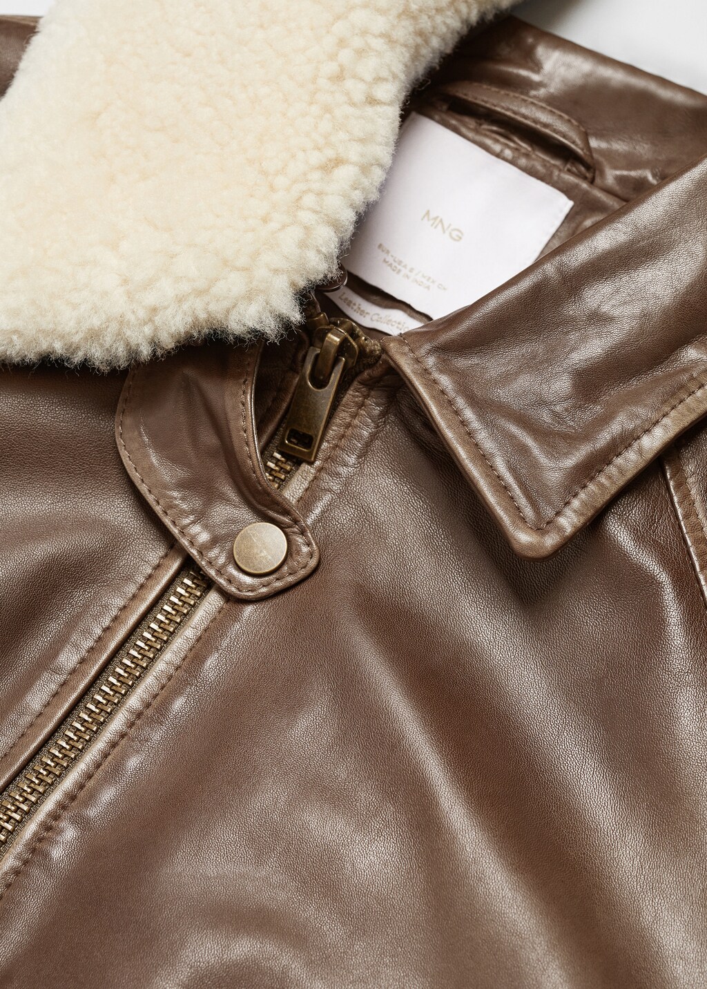 Suede jacket with fur-effect collar - Women | MANGO OUTLET USA