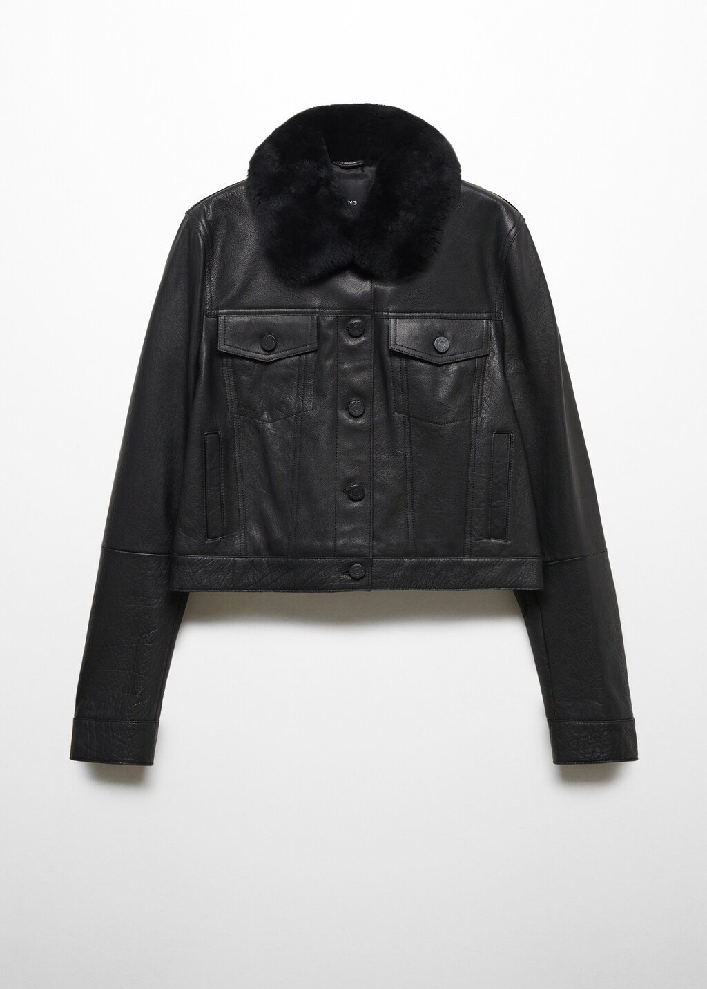 【BAON】Molte color matching collar suede jacket Suede jacket with fur-effect collar - Women | MANGO OUTLET USA