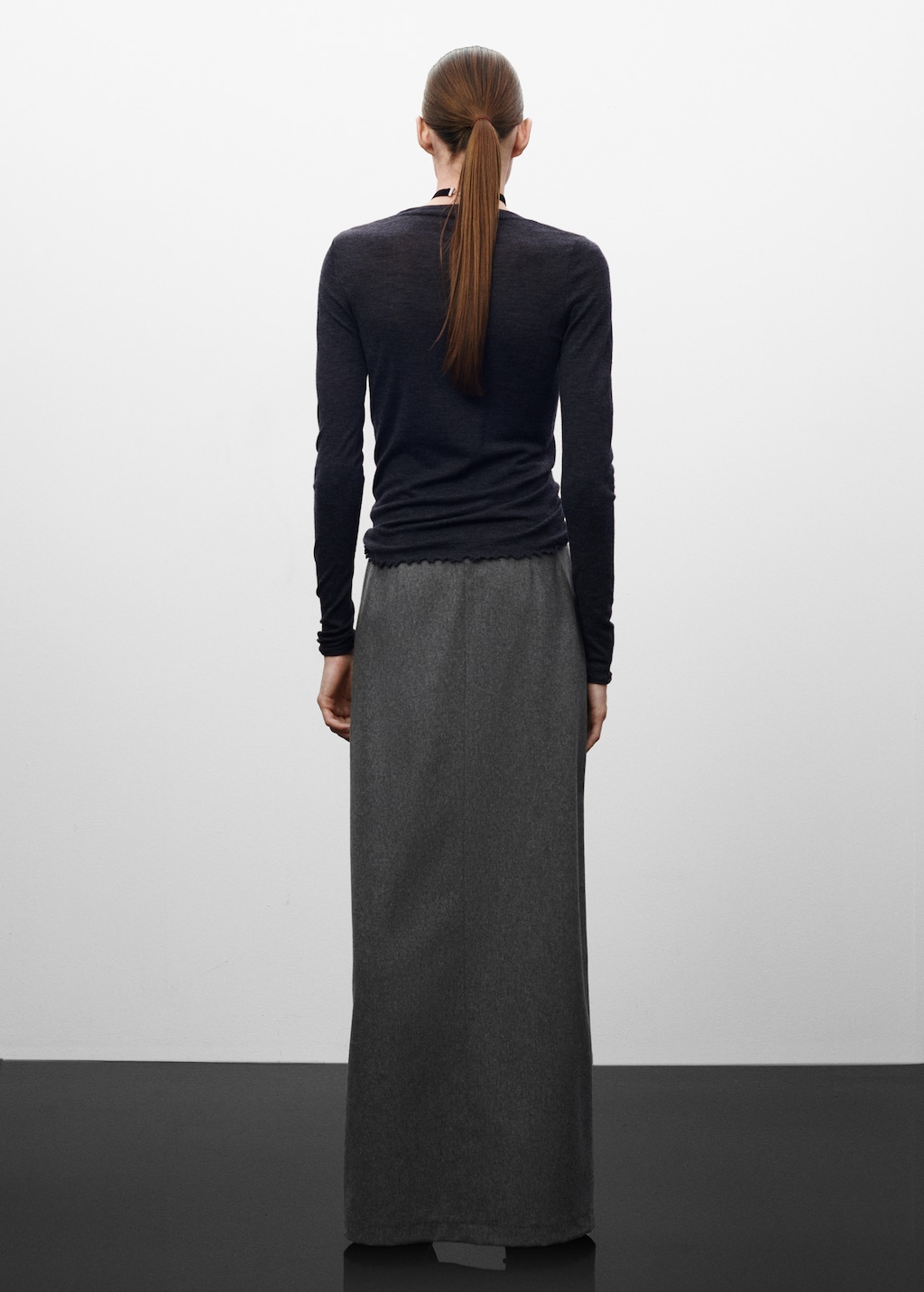 Wool skirt with slit - Women | MANGO OUTLET USA