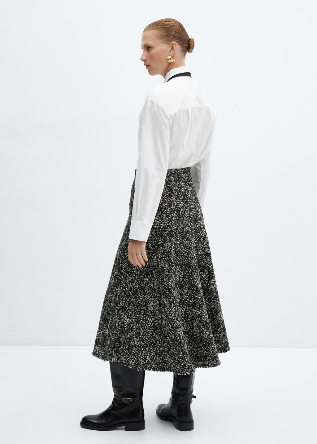 Marbled tweed skirt - Women | MANGO OUTLET USA