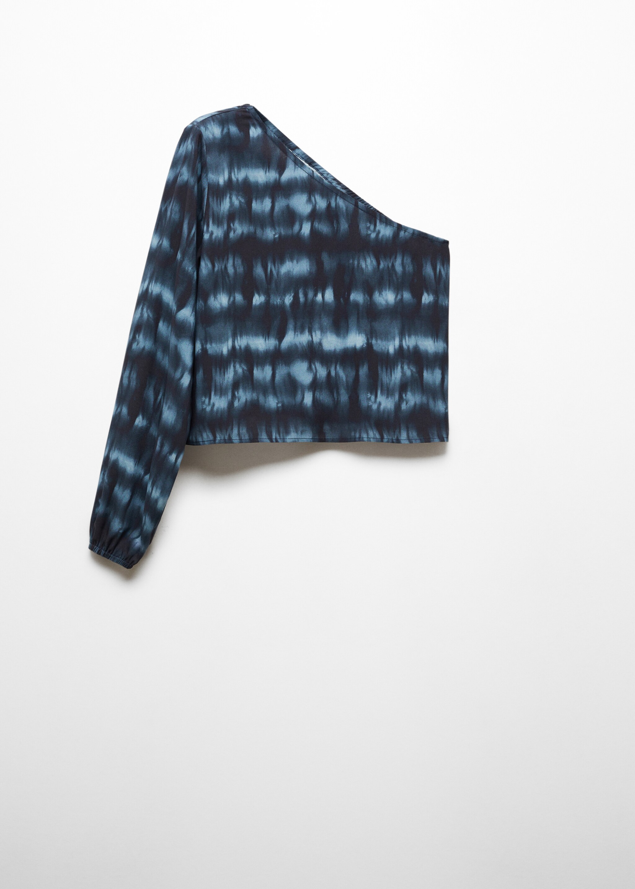 Asymmetrical printed blouse - Article without model, Blue. Ref: 67000272-00.