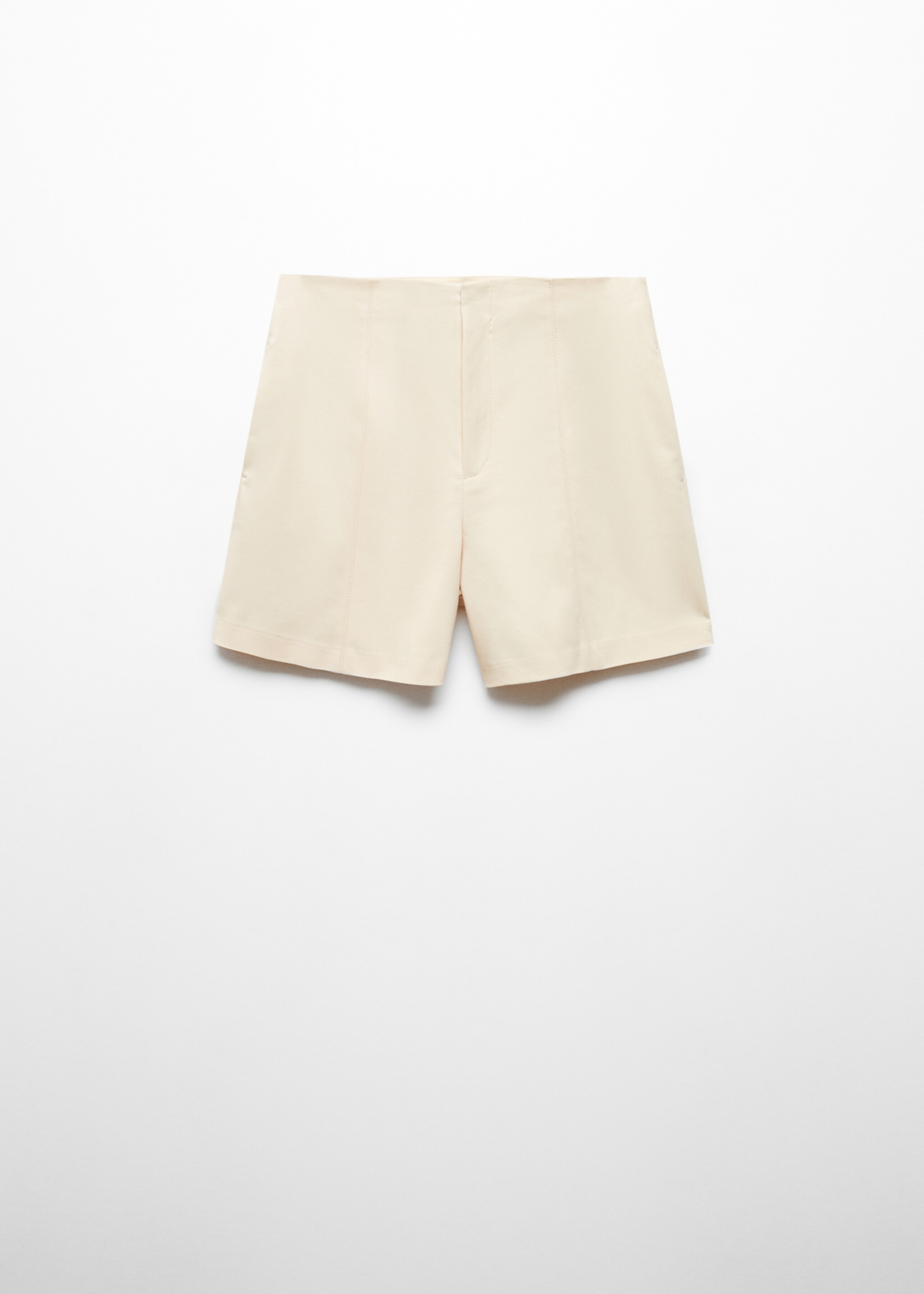 High-waist straight shorts - Article without model, Ecru. Ref: 67000273-00.