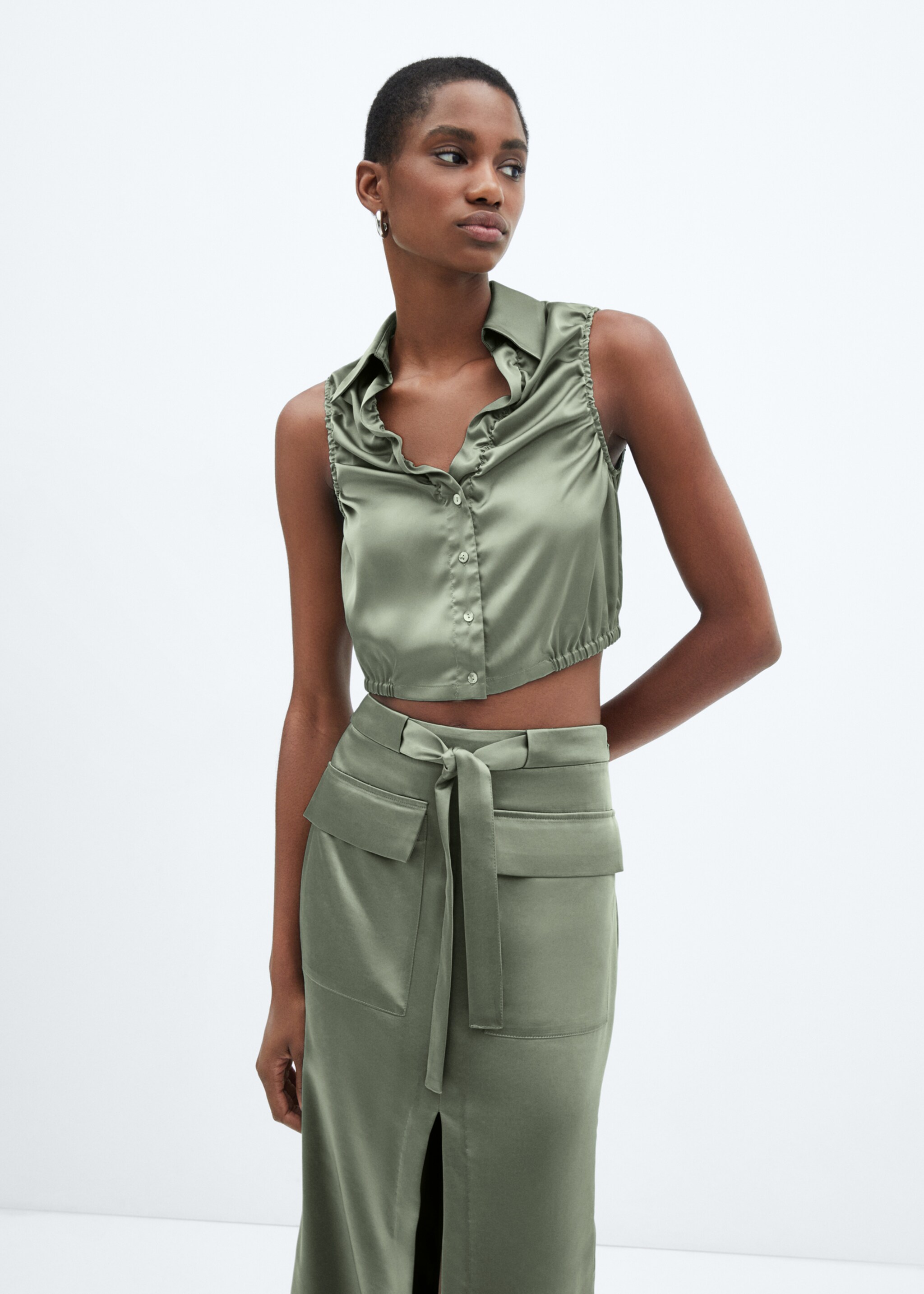 Ruched satin shirt - Medium plane