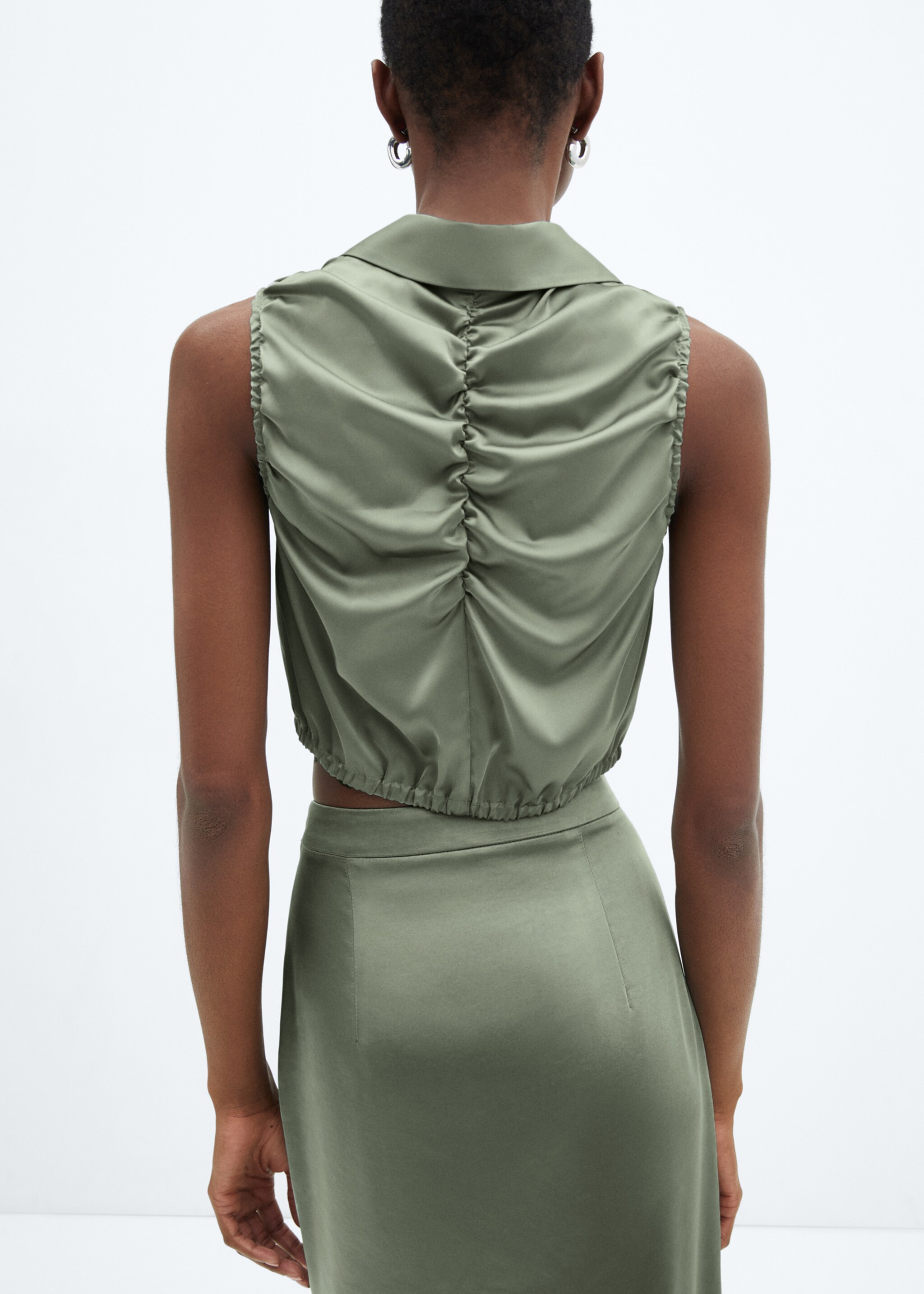 Ruched satin shirt - Reverse of the article