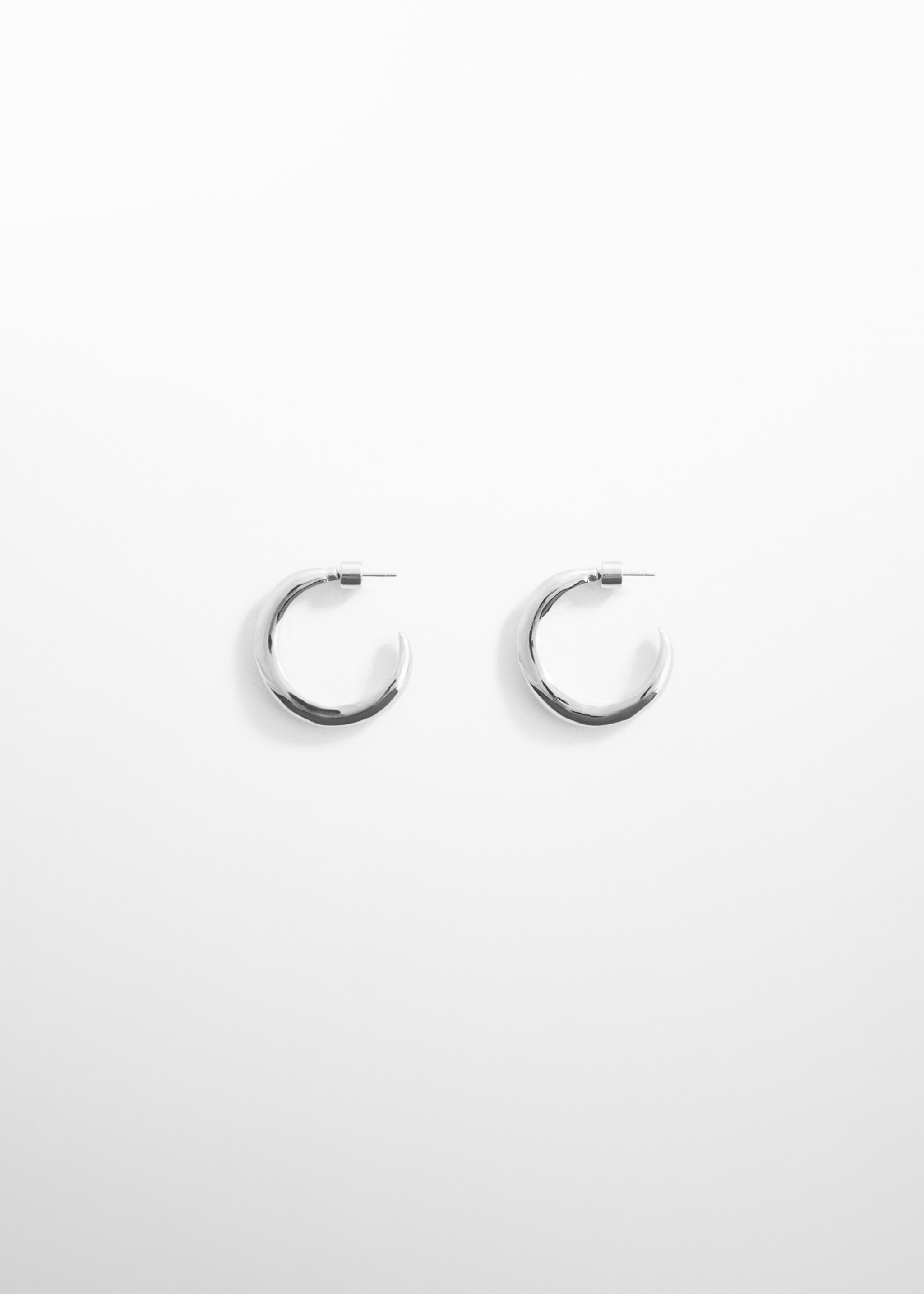 Twisted hoop earrings - Article without model, Silver. Ref: 67000453-00.