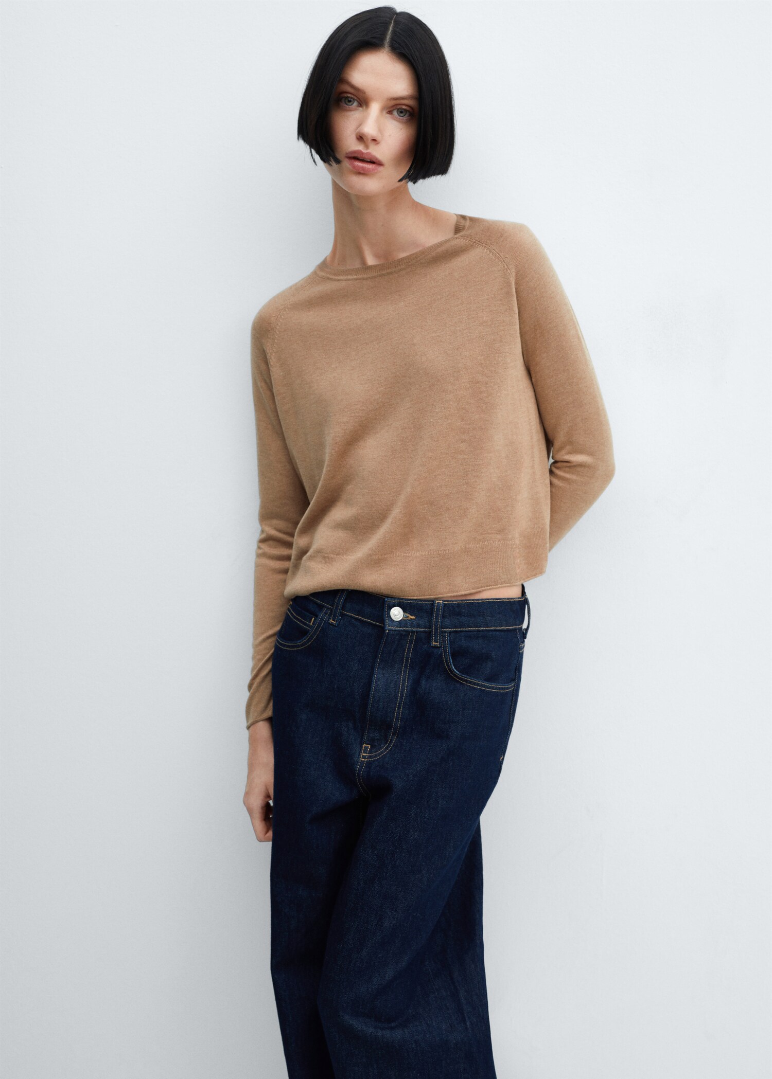 Pull-over maille fine col rond - Plan moyen