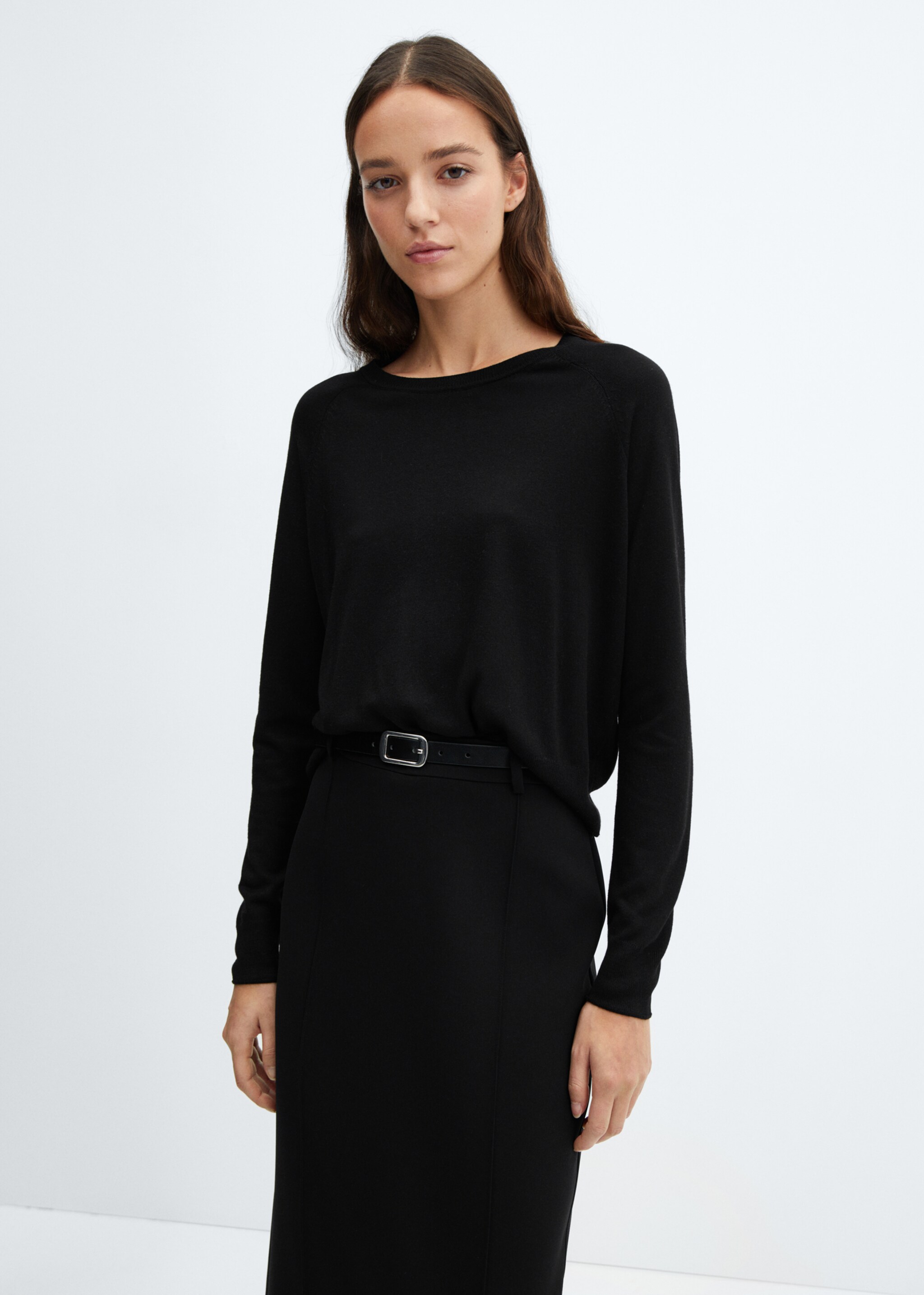 Pull-over maille fine col rond - Plan moyen