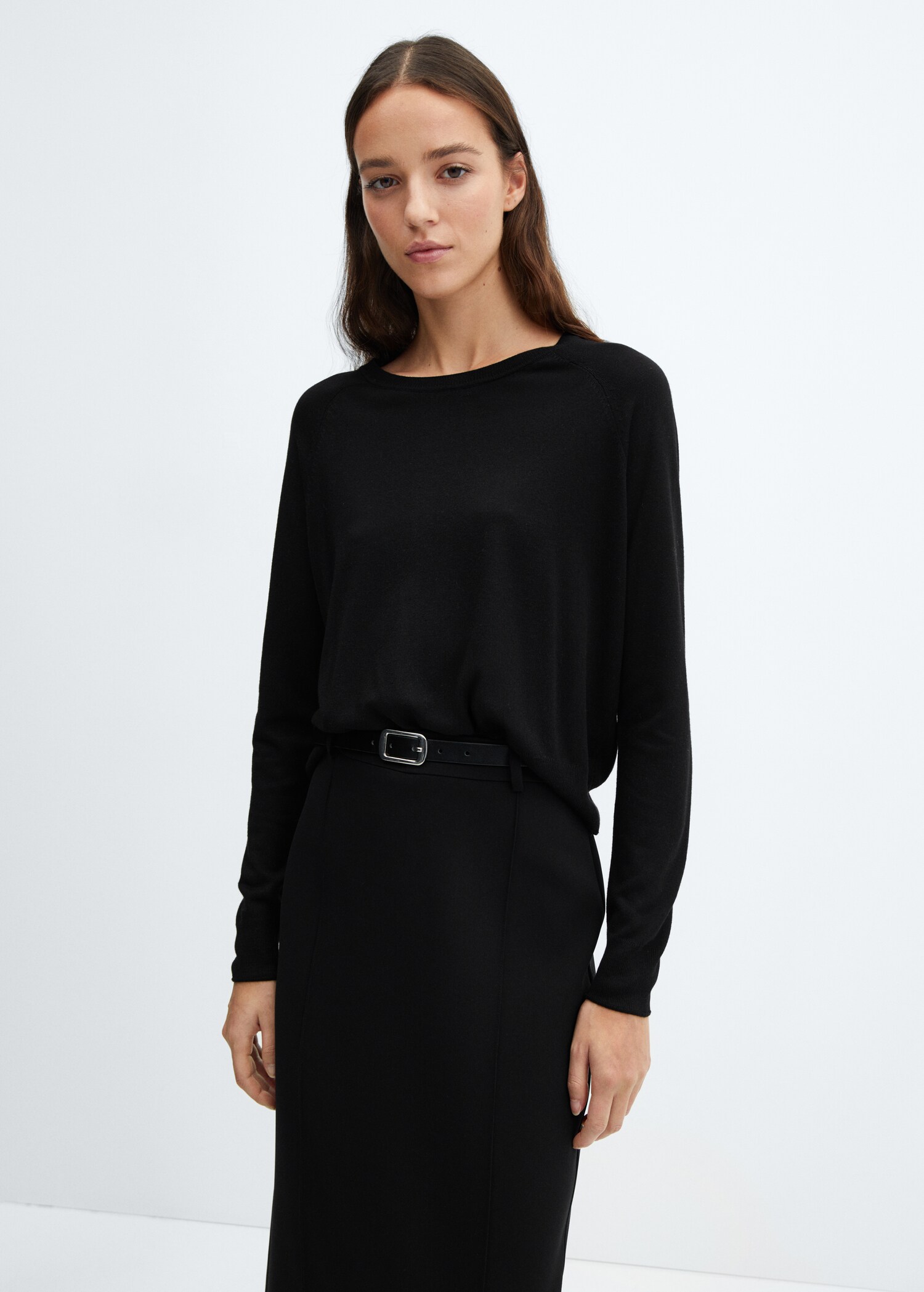 Pull-over maille fine col rond - Plan moyen