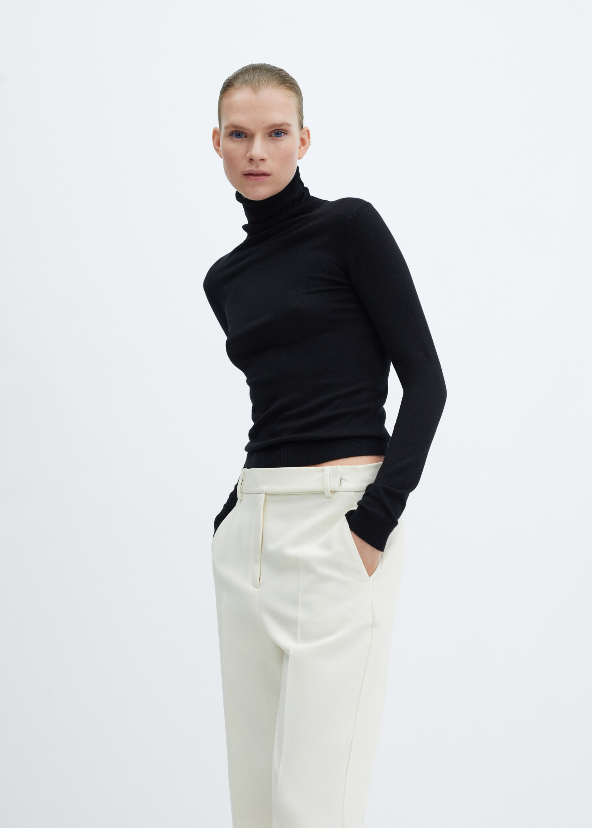 Fine-knit turtleneck sweater - Medium plane