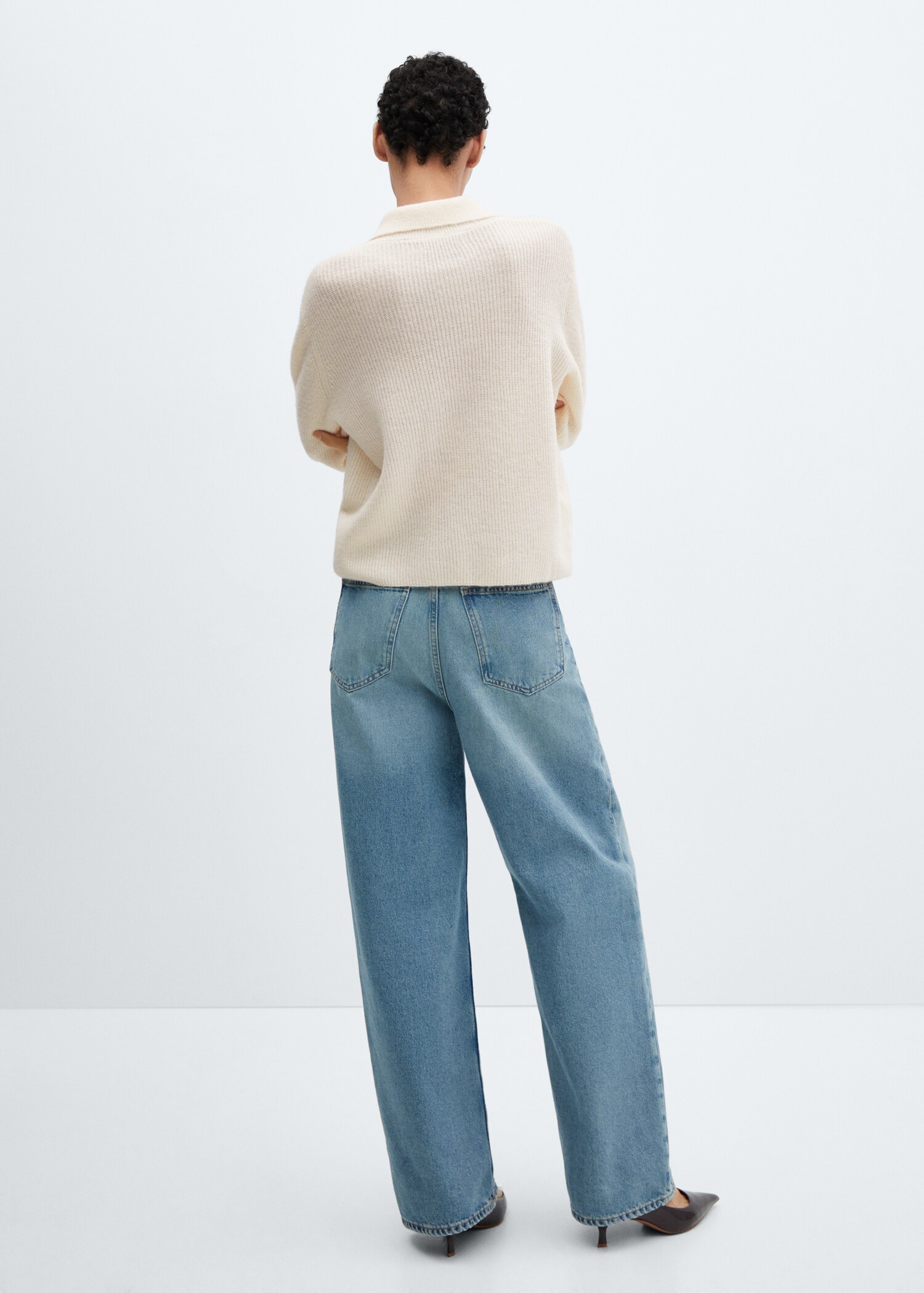 Strickpullover mit Poloshirt-Kragen - Rückseite des Artikels